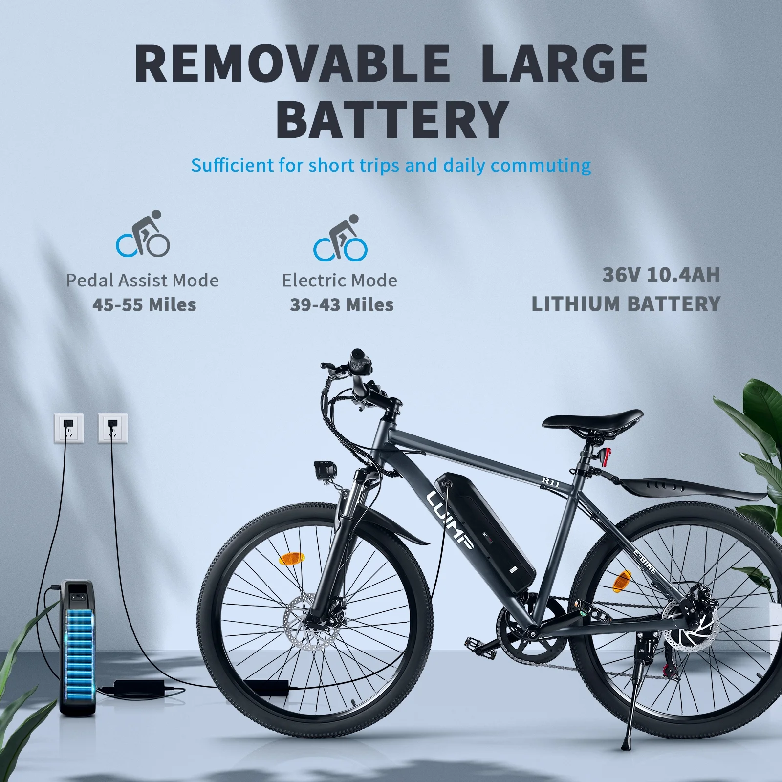 Hipatoo 26" Electric Bike 500W 20MPH E-bike, 36V 10.4Ah Battery, Ebike for Adults, E Bike UL2849 - Image 6