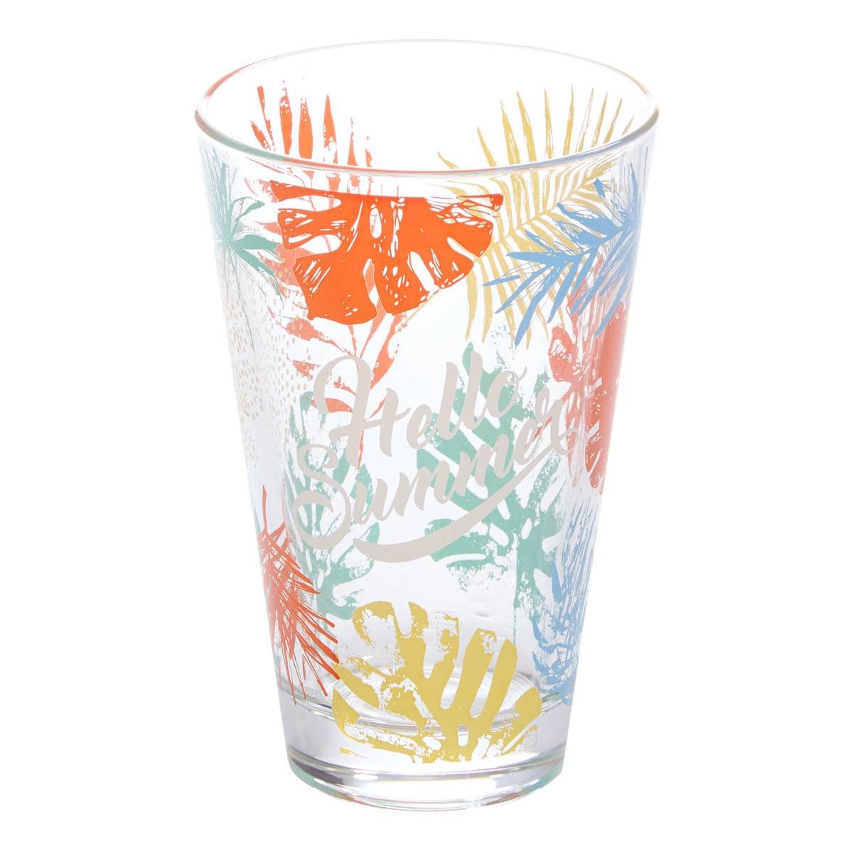 Tall tumbler "Hello Summer" 310 ml, glass, multicolor