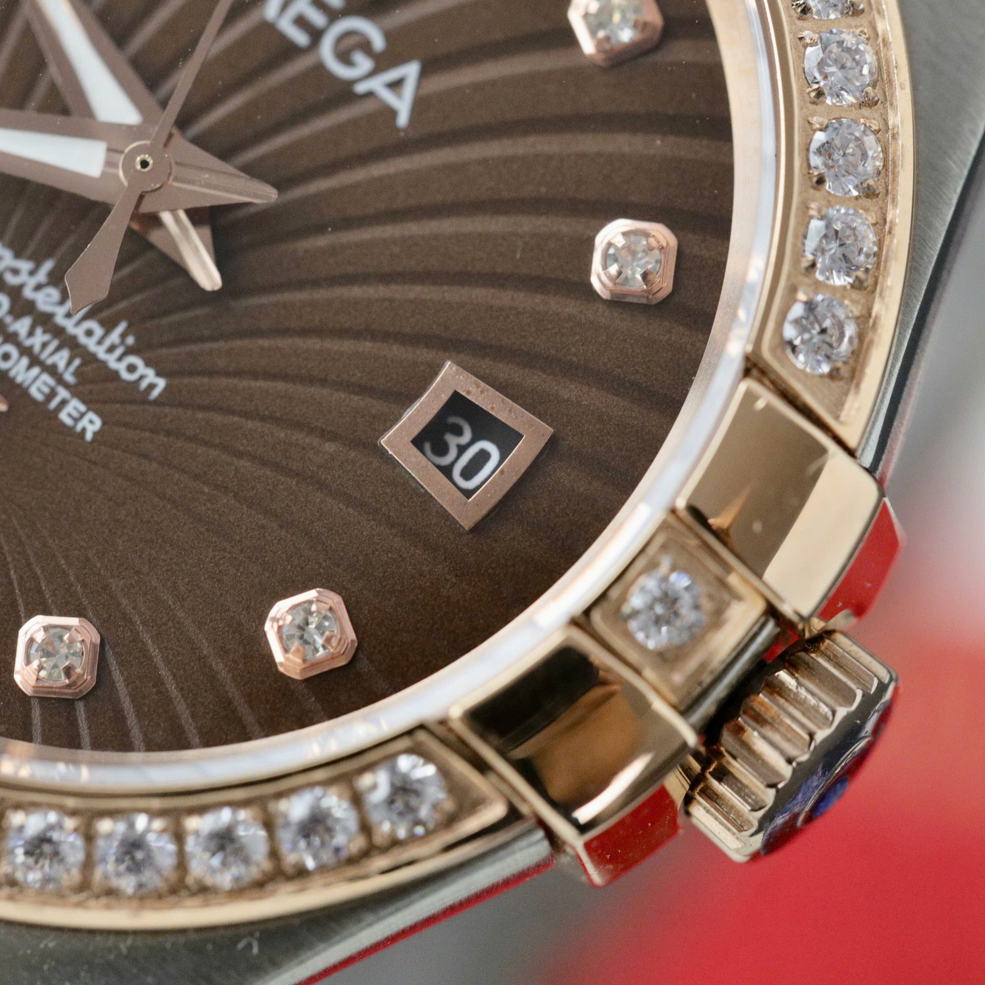 Omega Constellation Co-Axial Fake Watch Brown Dial Metal Strap 38mm - Top club