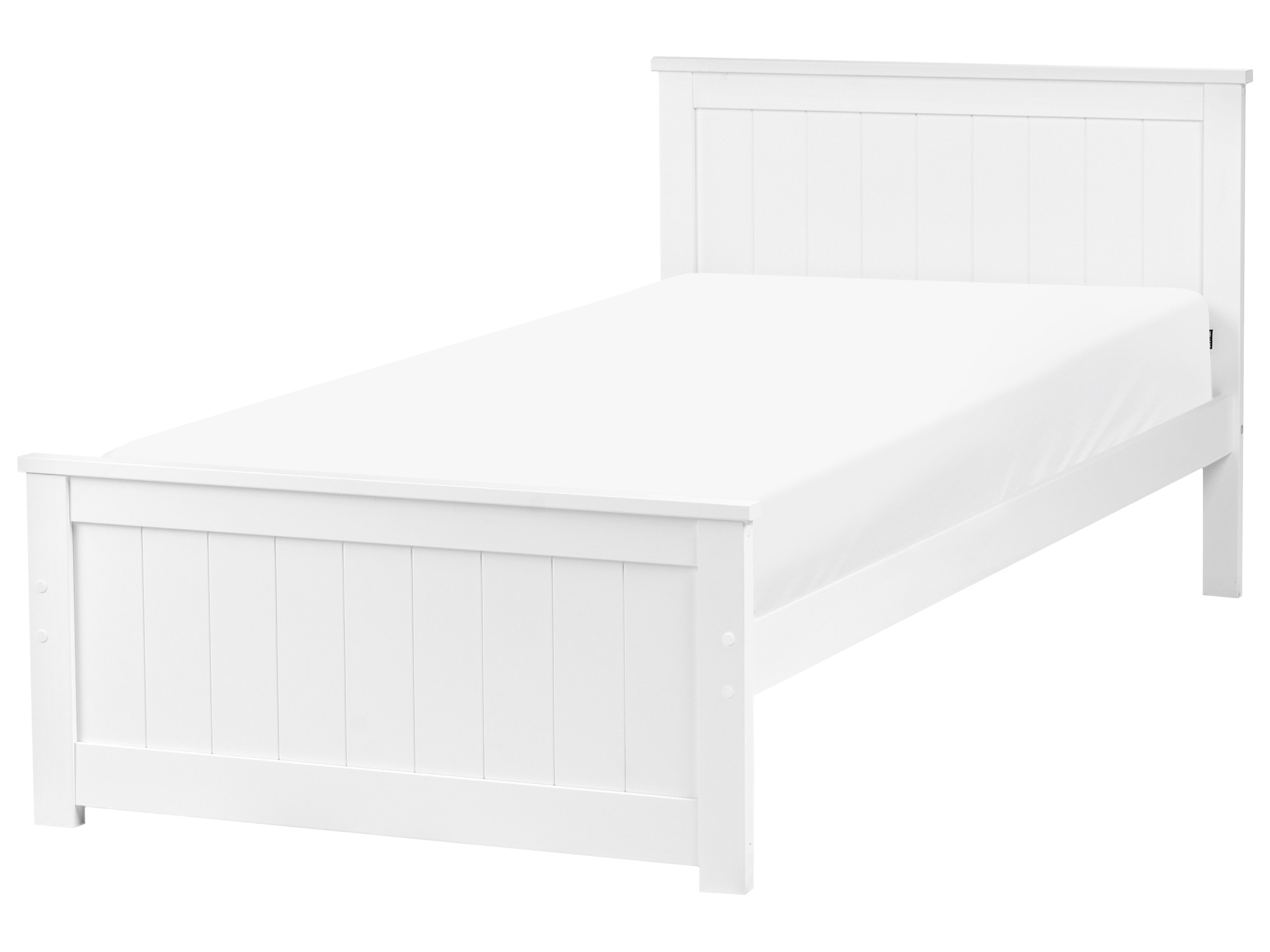Bed Pine Wood SABRAN 90 x 200 cm (EU Single) White