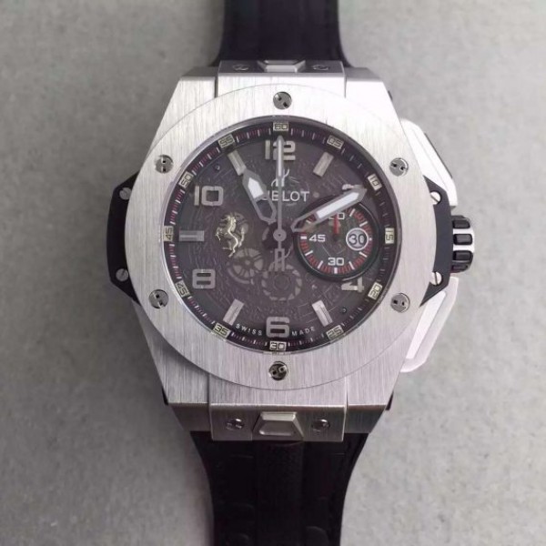 Replica Hublot Big Bang Ferrari Limited Edition SS Black Dial Black Rubber Strap A7753 - Elite Watch Atelier