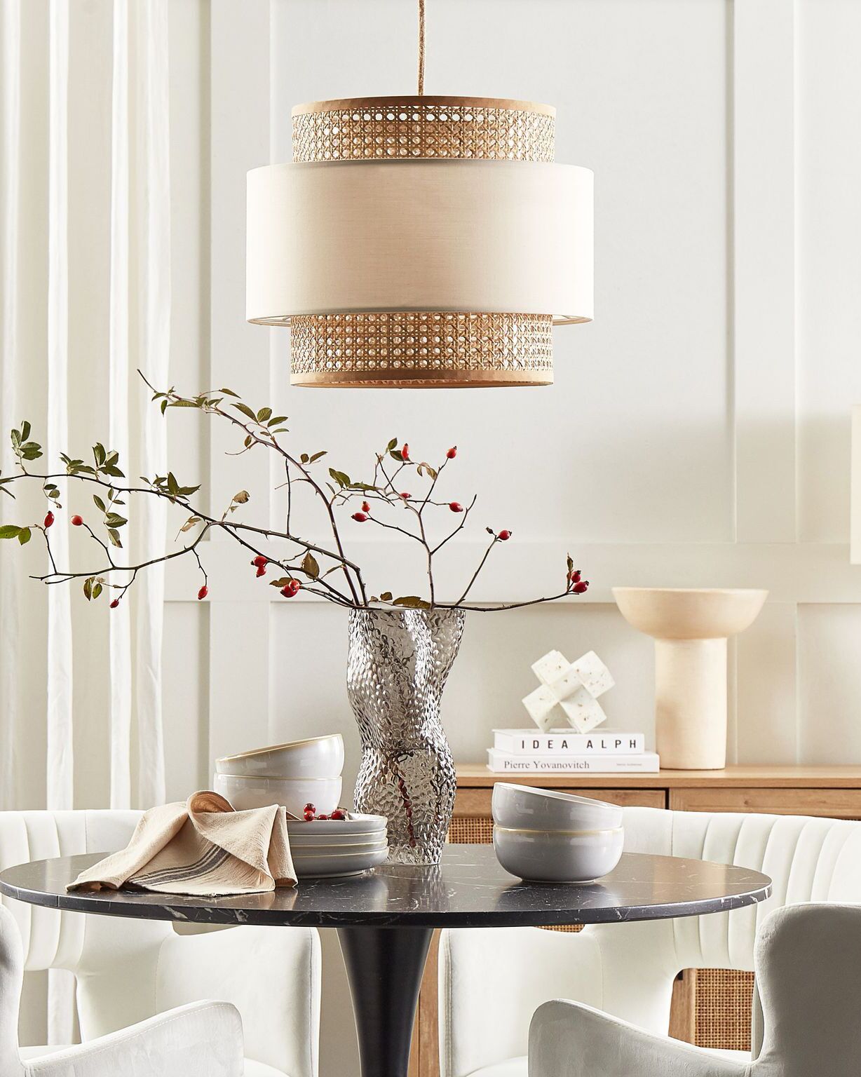 Pendant Lamp YUMURI Rattan Light Beige