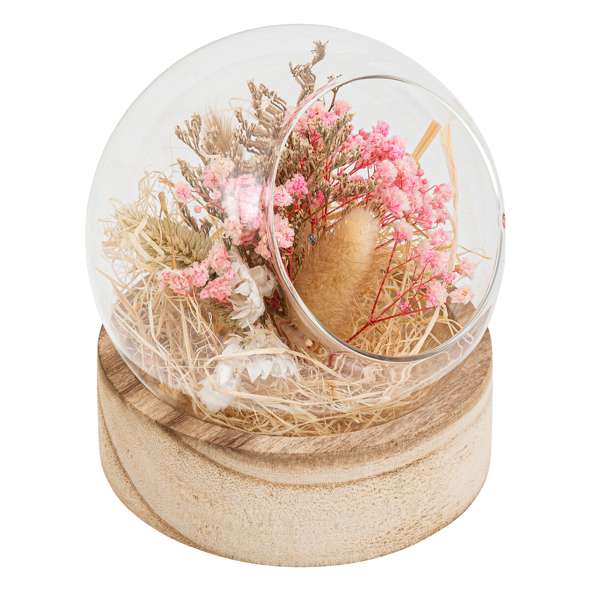 Ball dried flower arrangement Pink, D.12 cm
