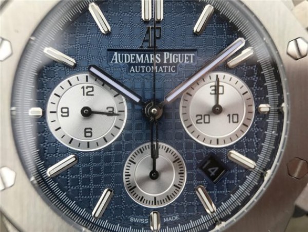 Replica Audemars Piguet Royal Oak Chronograph SS JHF Blue/White Dial SS Bracelet A7750 - Top club