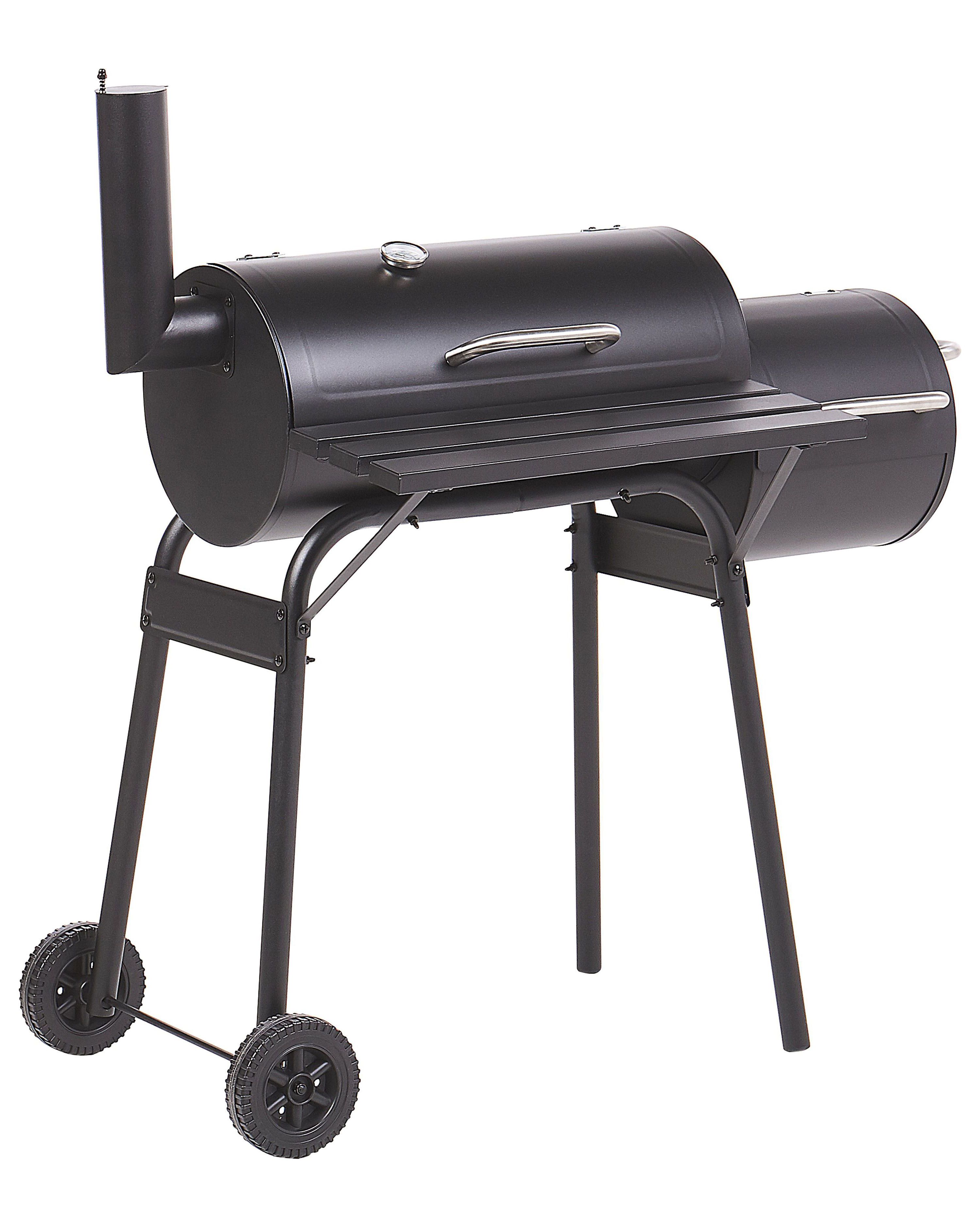 Charcoal BBQ Grill KATLA with Smoker Metal Black