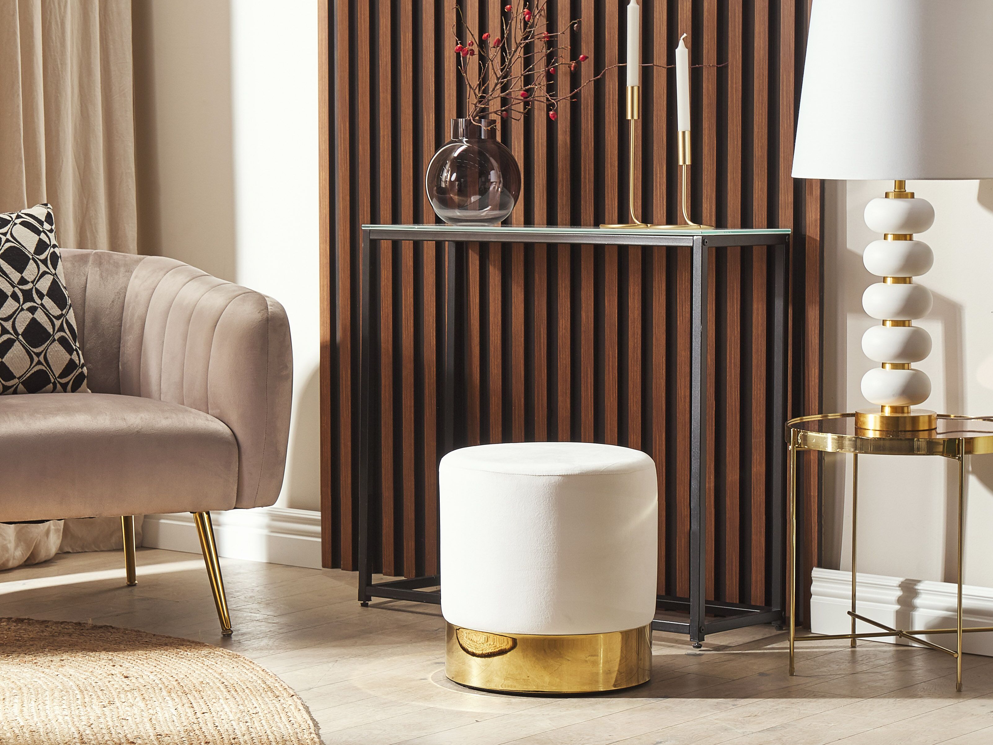 Pouffe SOPHIA Velvet White