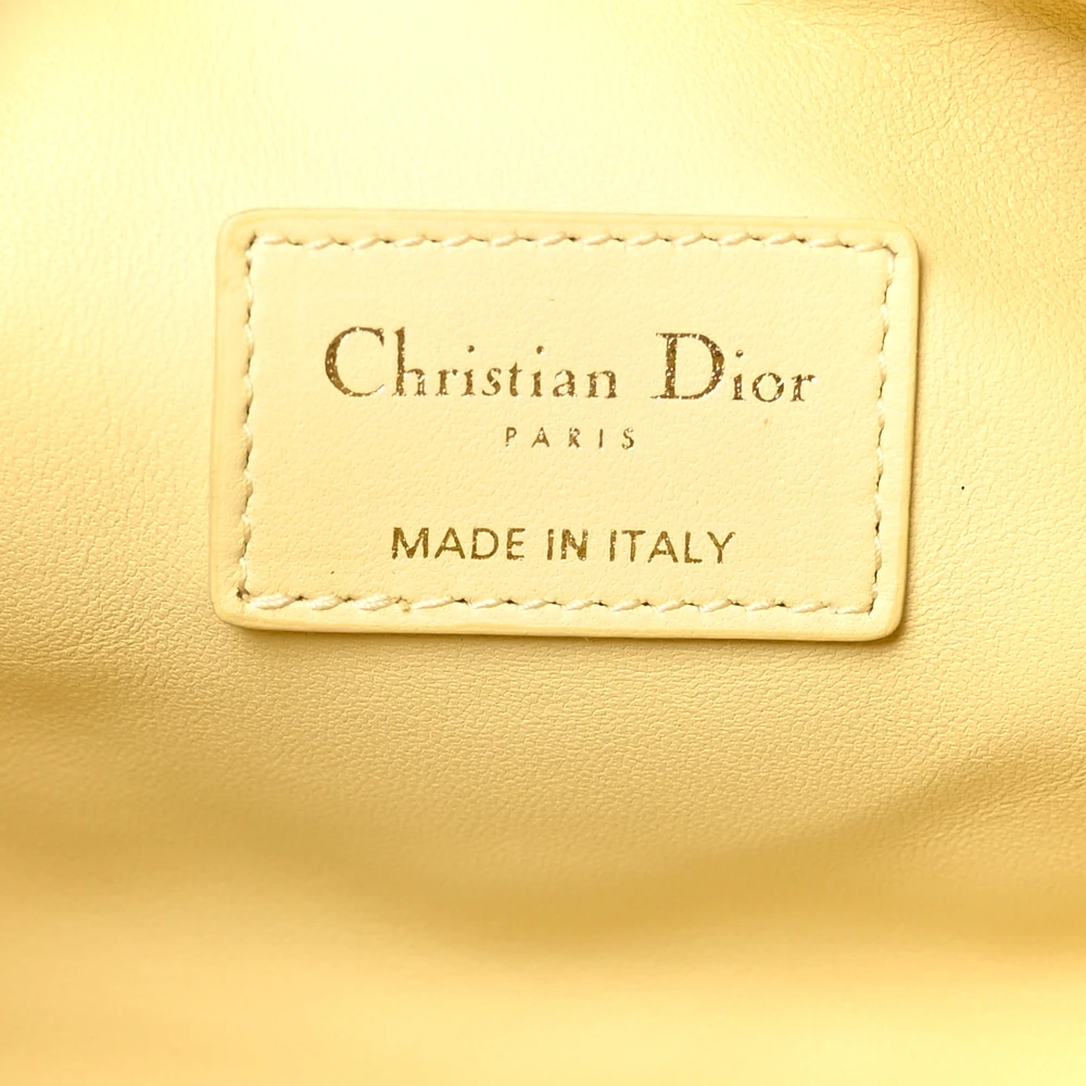 Mirror Quality Replica DiorTravel Nomad Pouch in Pale Yellow Calfskin