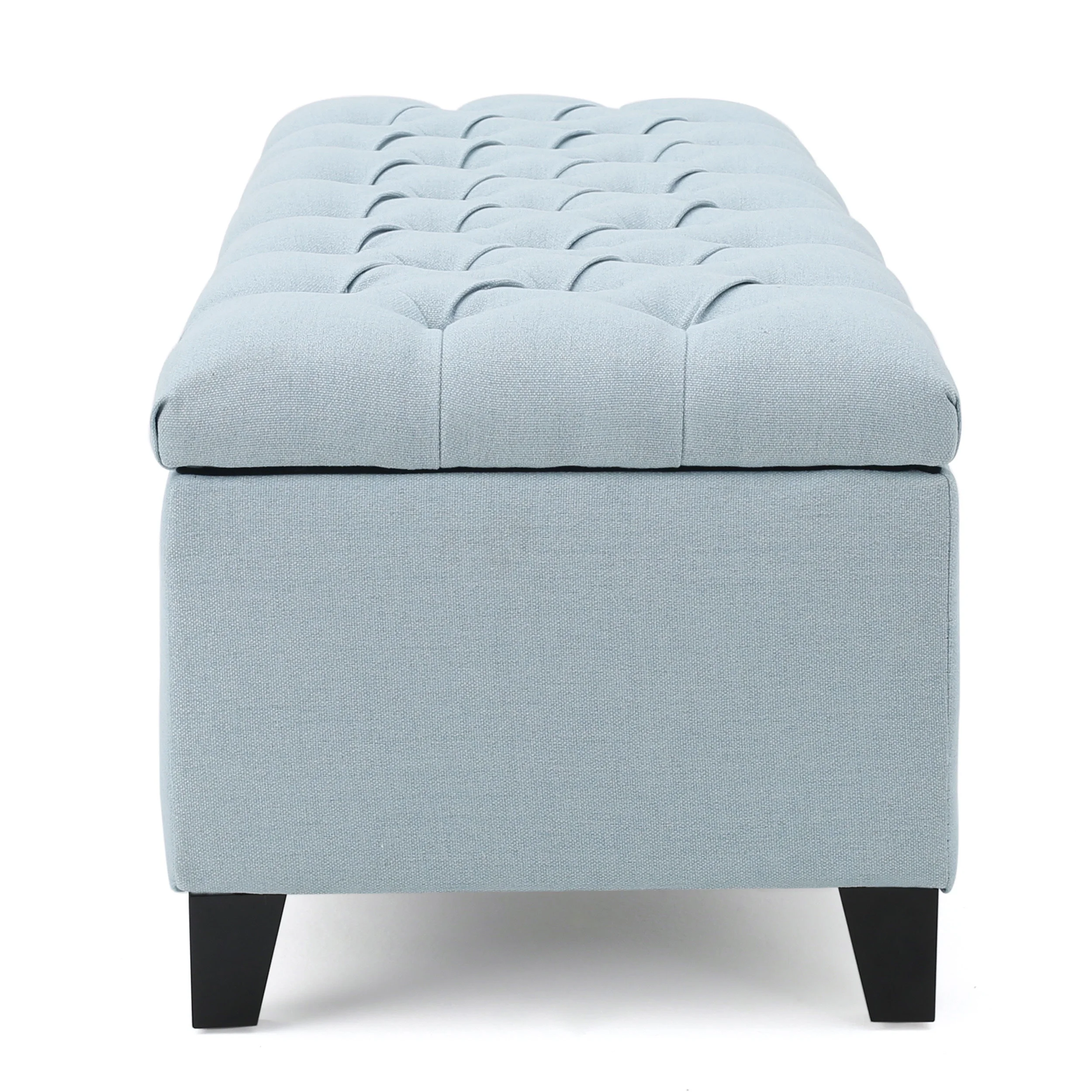 Noble House Hampton Contemporary Fabric Upholstered Storage Ottoman, White and Blue Floral - Image 57