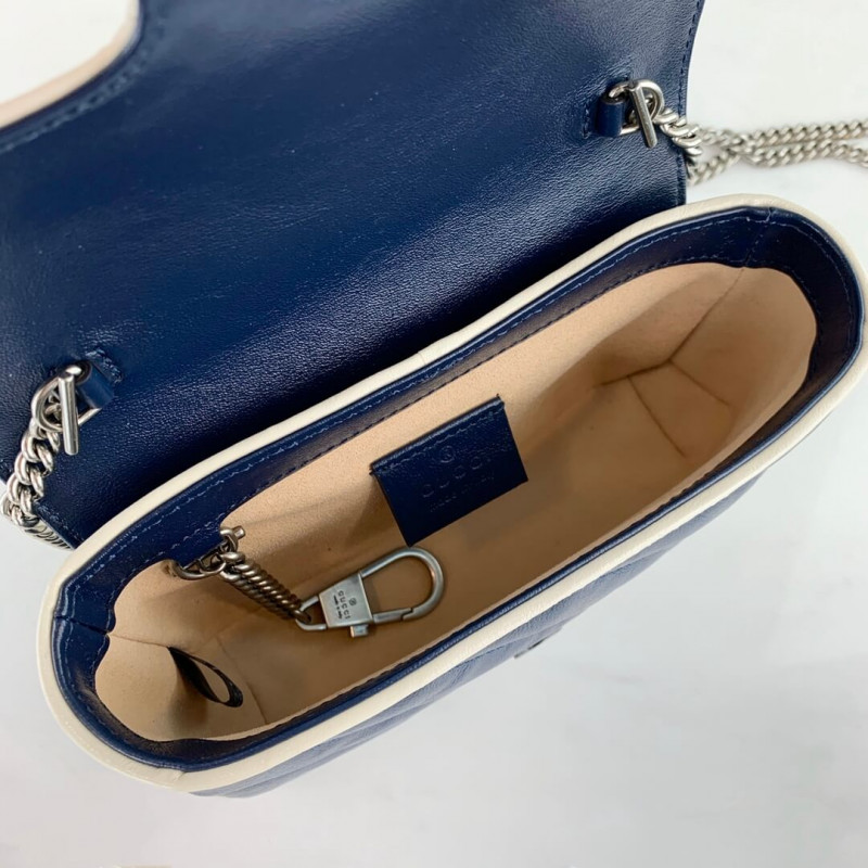 Replica Gucci Gg Marmont Super Mini Bag 574969 Blue1:1High-quality replica