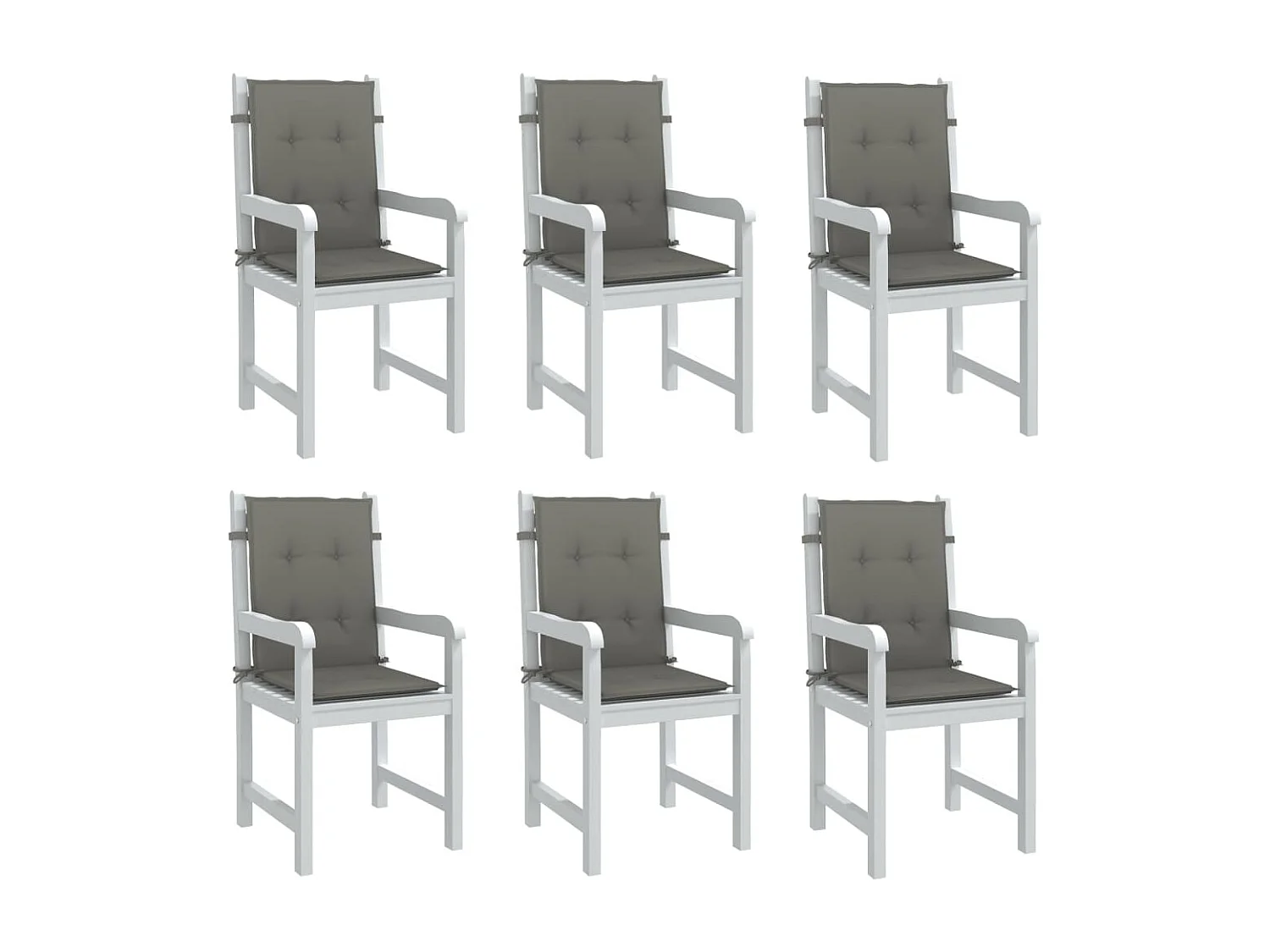 Coussins de chaise à dossier bas lot de 6 gris foncé mélangé