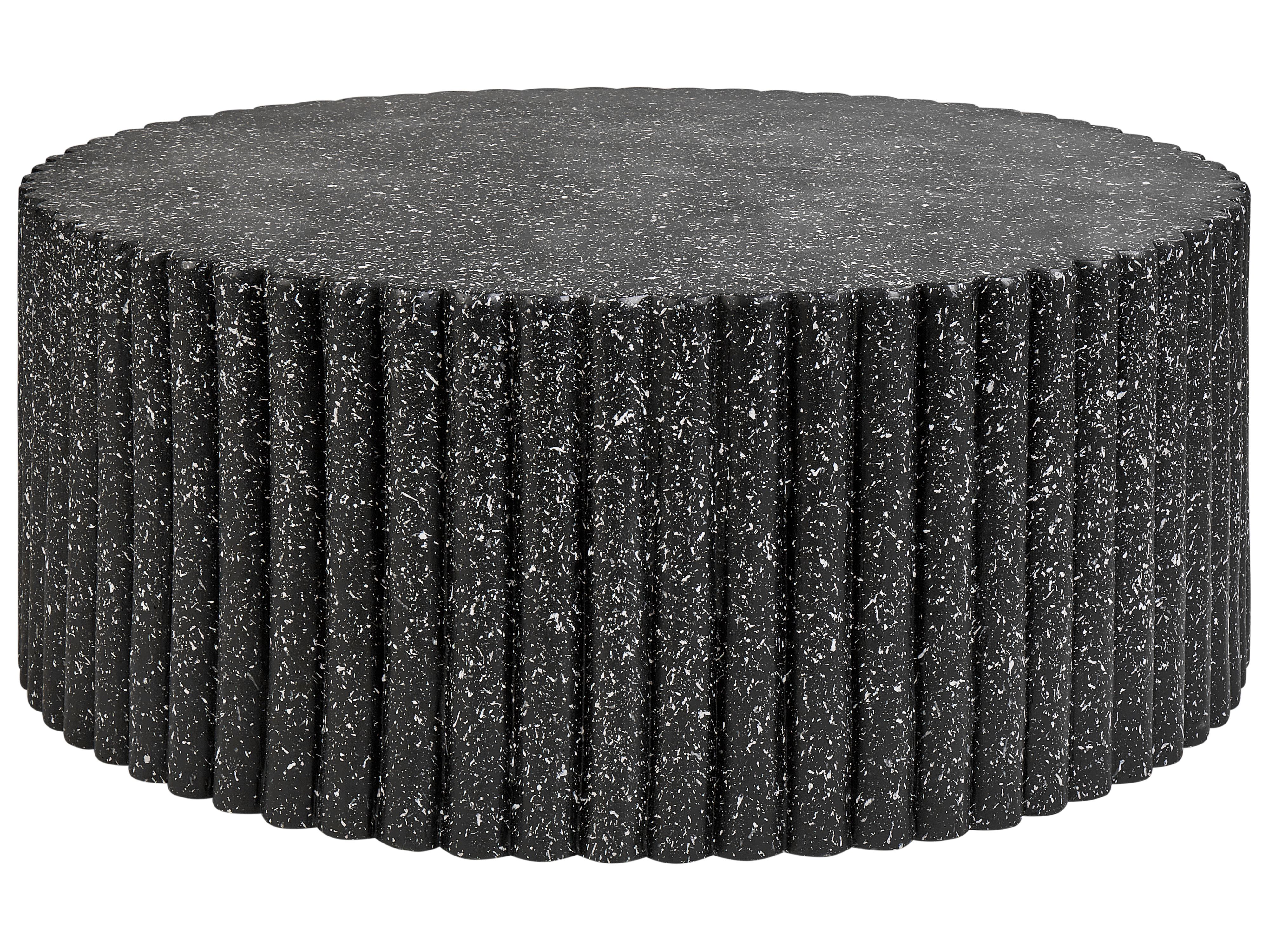 Coffee Table POZZA II 106 cm 106 cm Terrazzo Effect Black Terrazzo