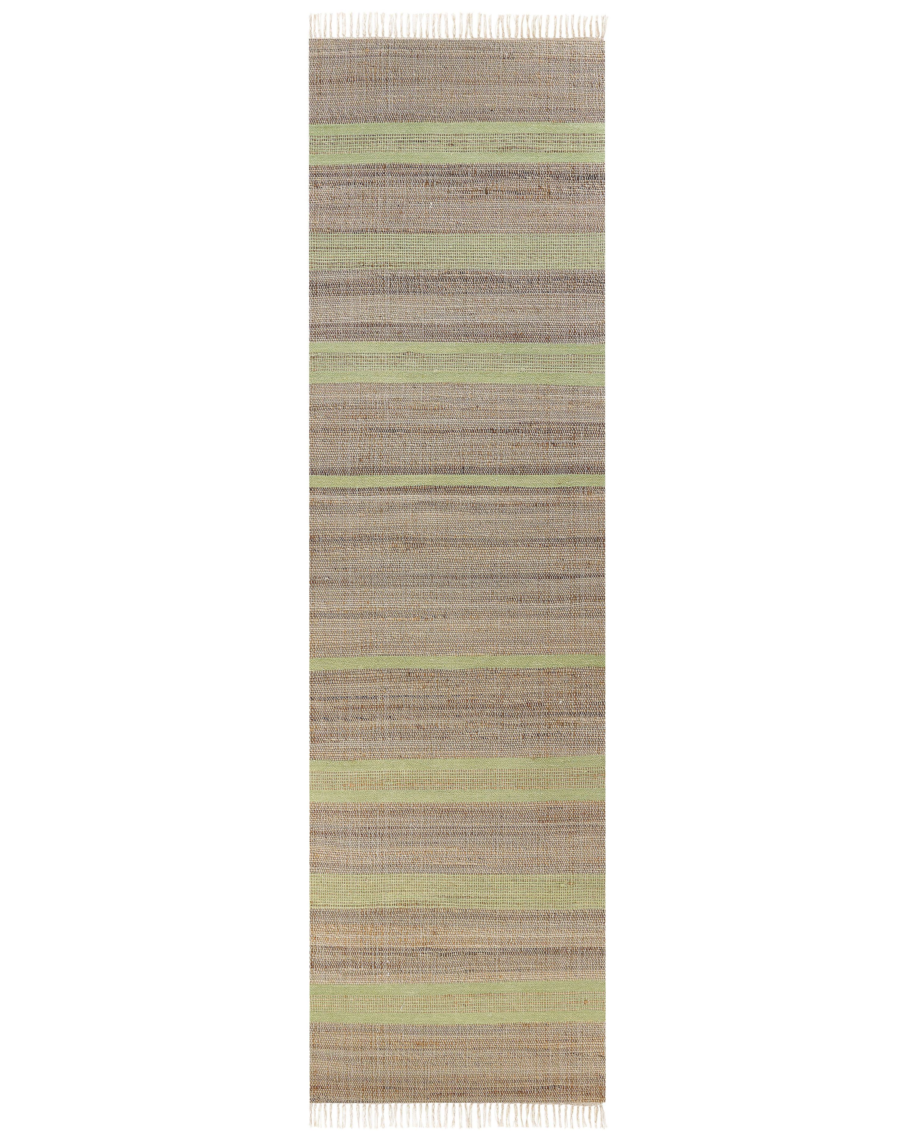 Rug TALPUR Light Green 80 x 300 cm Jute