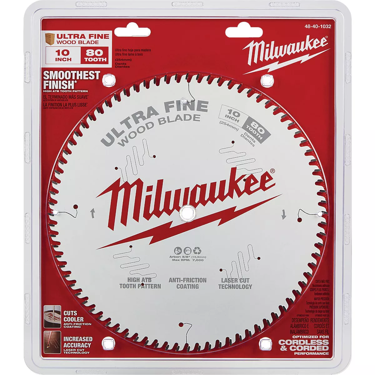 Milwaukee 10 In. 80-Tooth Ultra Fine Finish Circular Saw Blade