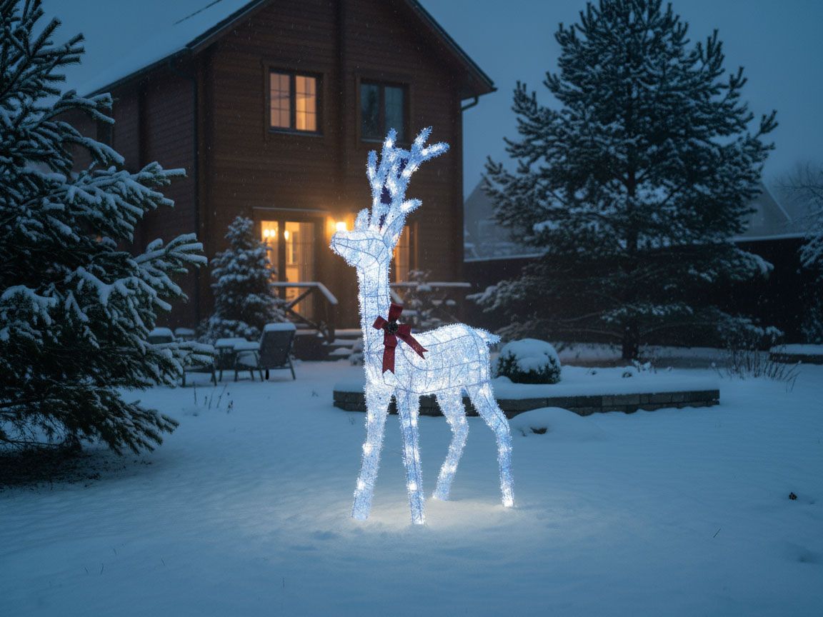 Outdoor Decoration LED MALAREN Reindeer 140 cm White