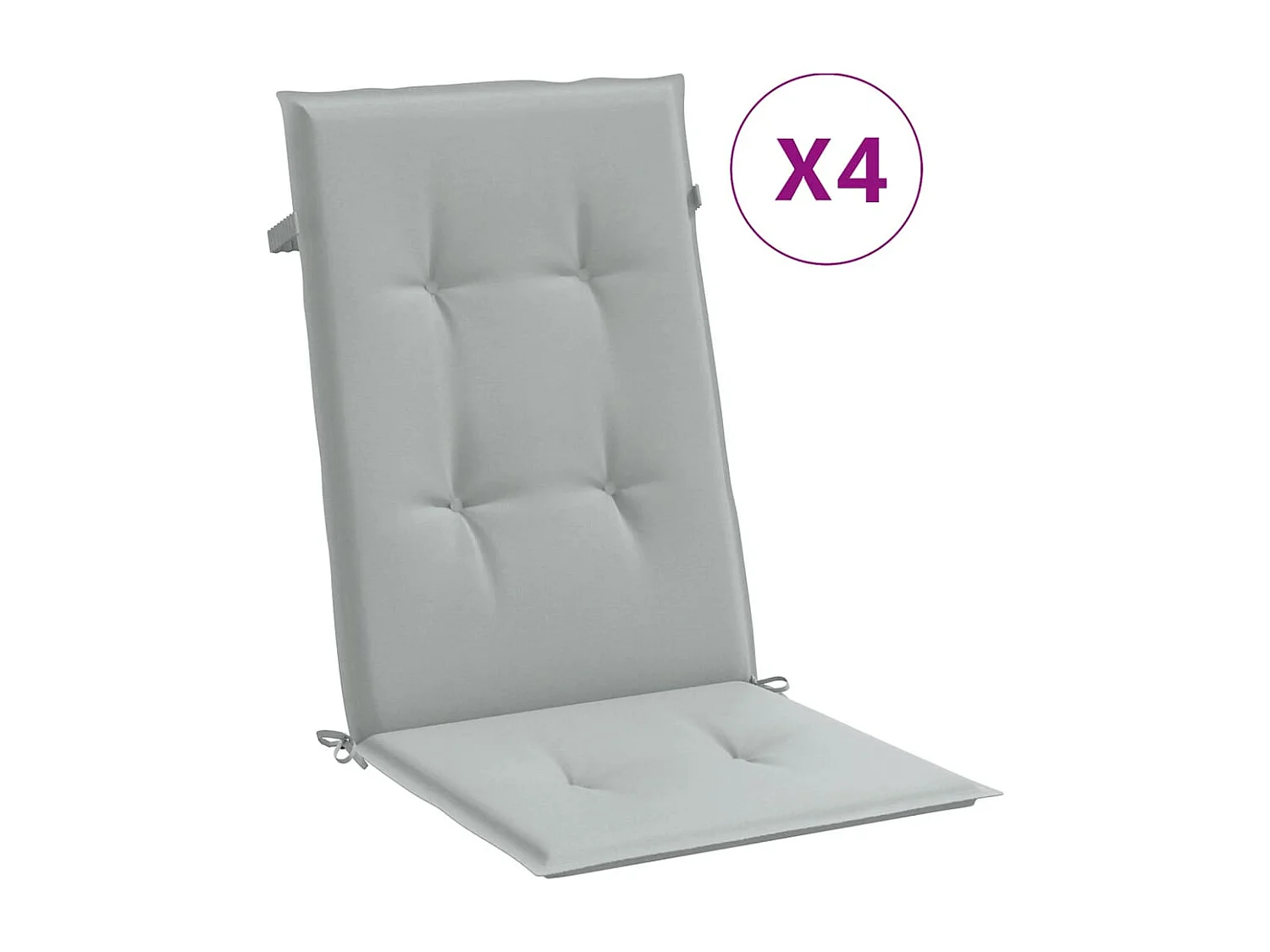 Coussins de chaise à dossier haut lot de 4 gris clair mélangé