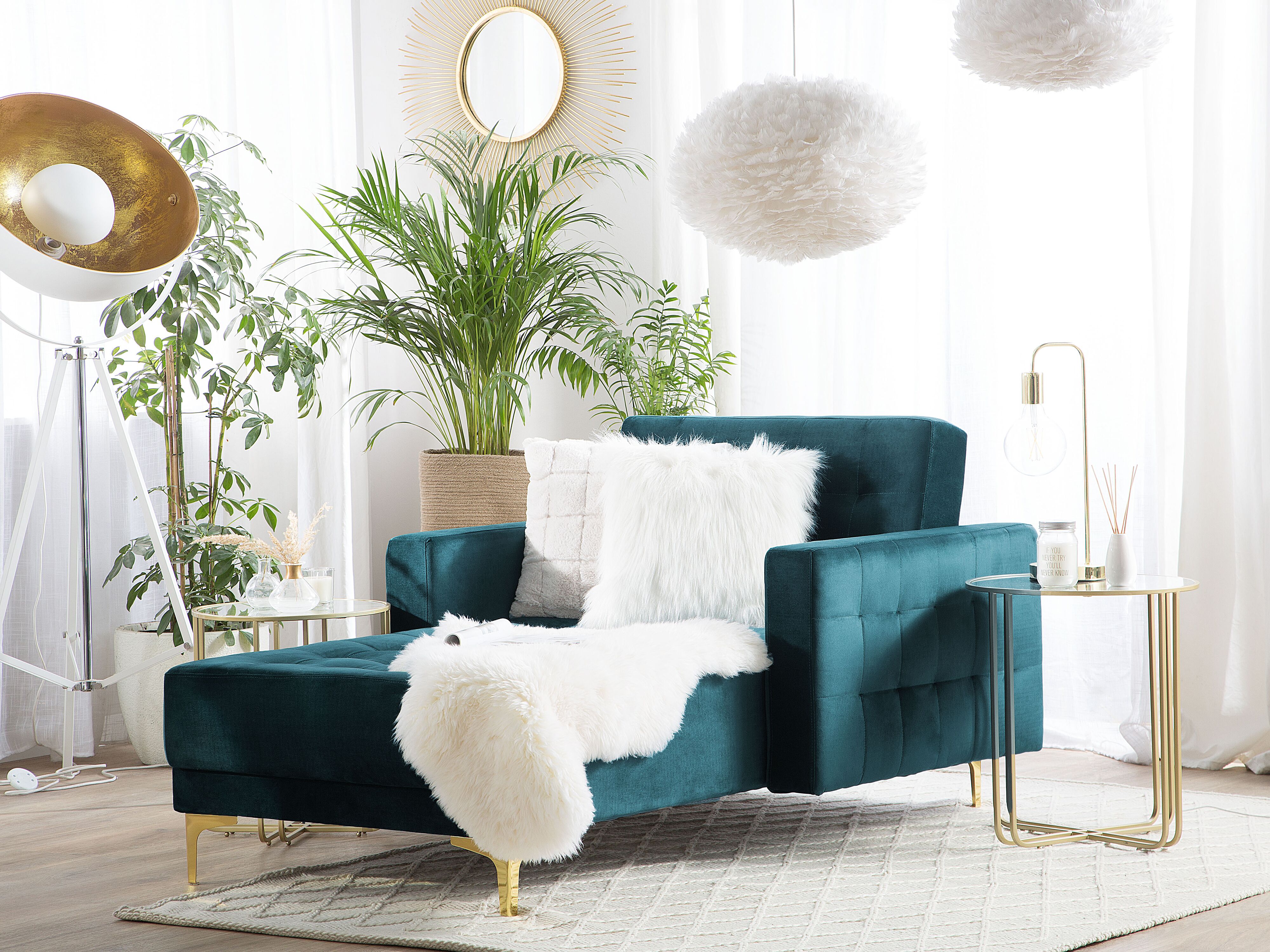 Chaise Longue ABERDEEN Velvet Teal