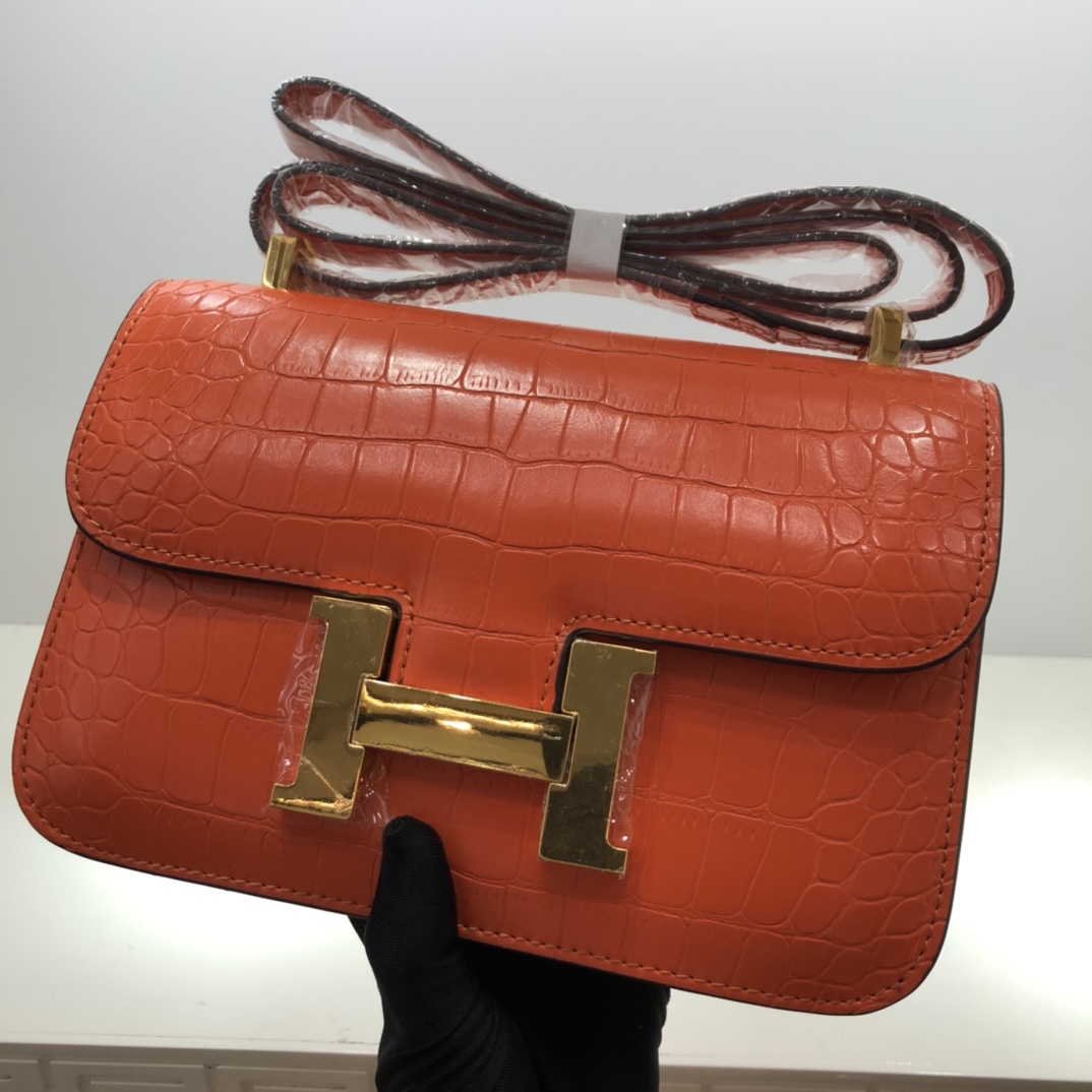 Replica Hermes Constance Crocodile Leather Pattern Cross Body Bag1:1High-quality replica