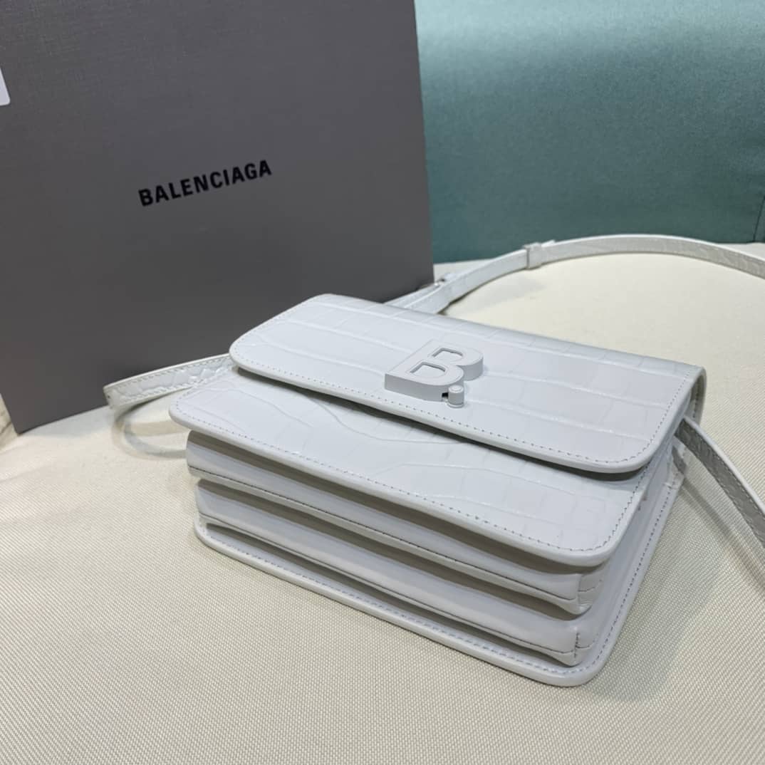Balenciaga Crocodile Embossed Box Replica Shoulder Bag - Replicaclubs