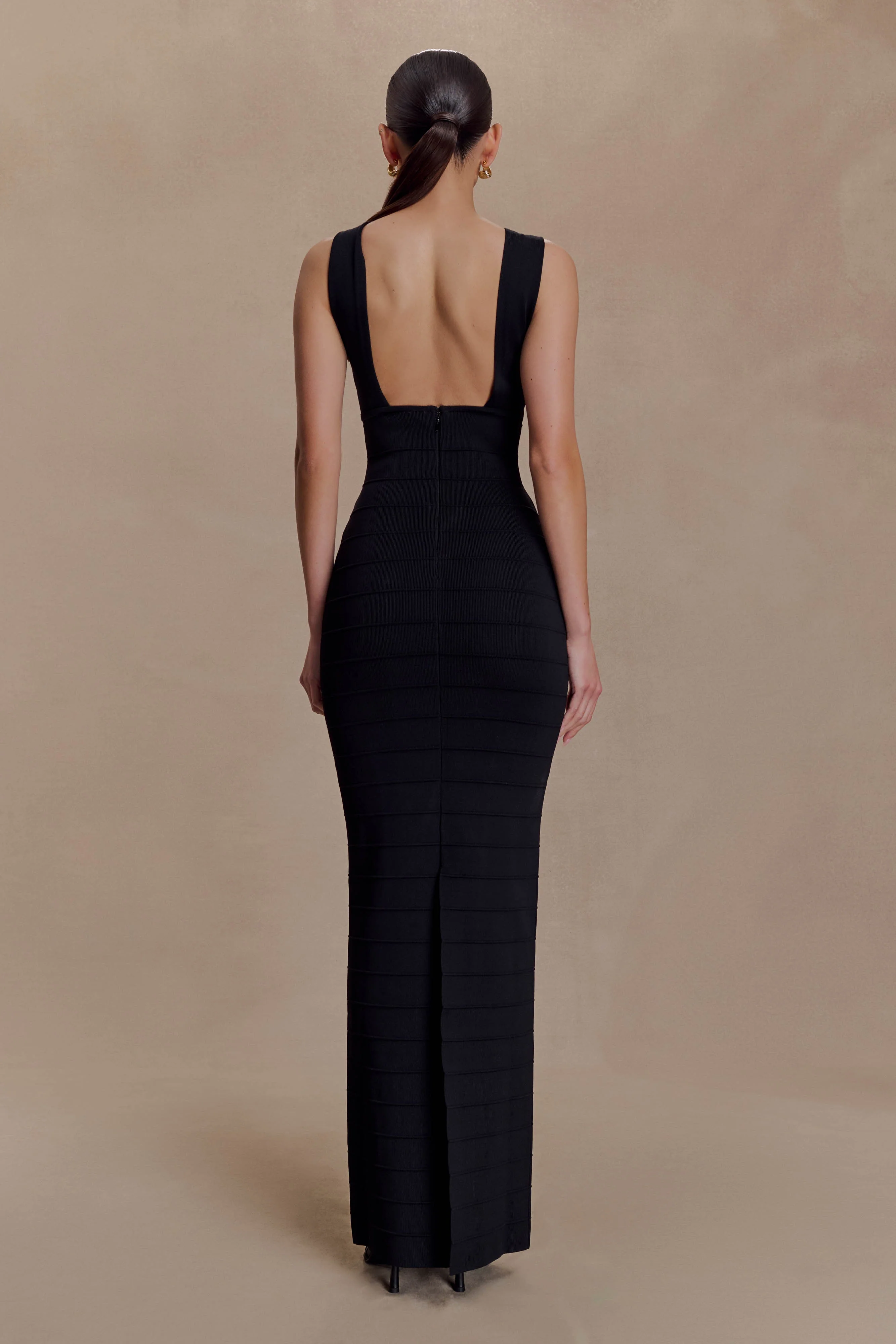 Jaylen Bandage Knit Maxi Dress - Black