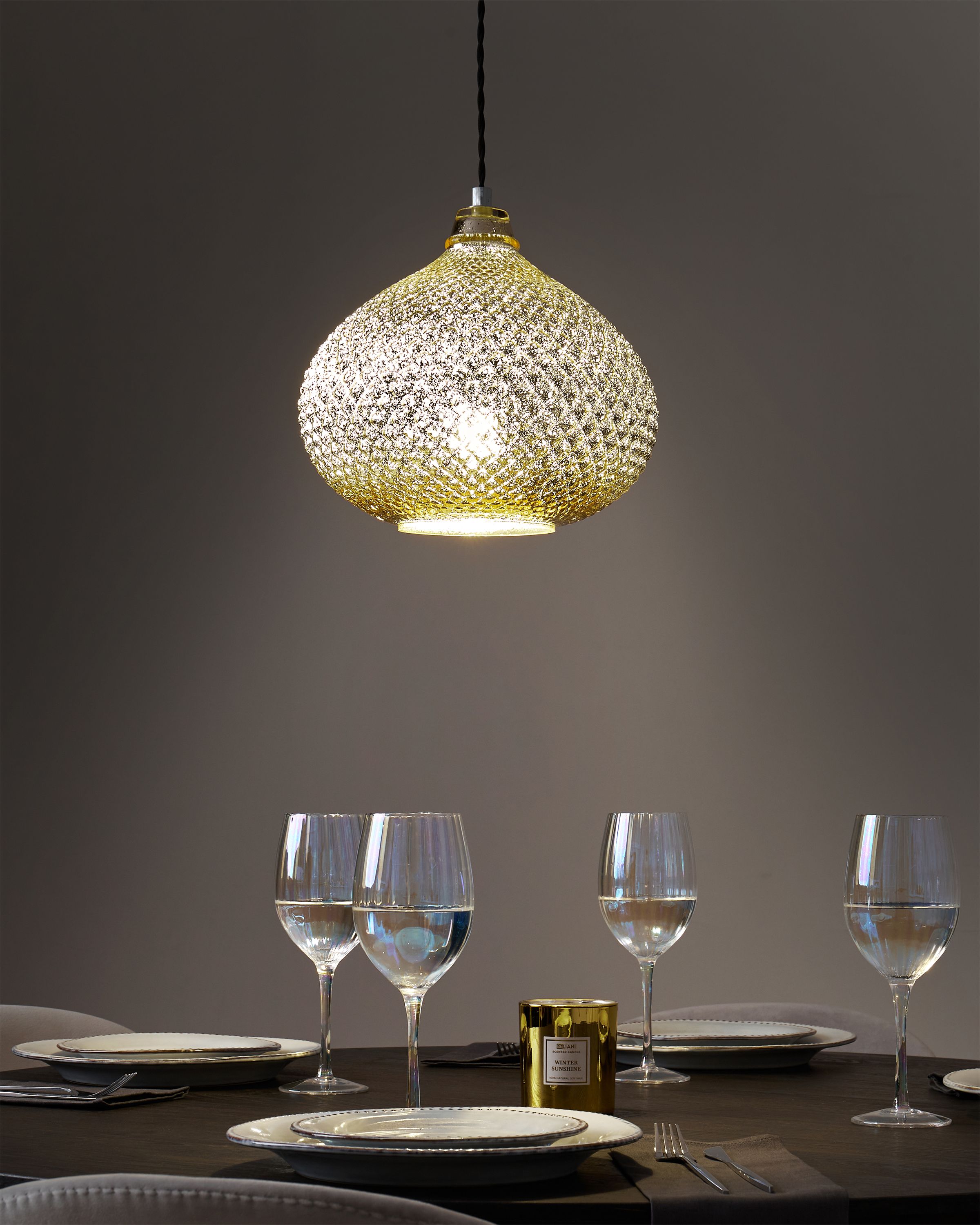 Pendant Lamp MADON Glass Gold