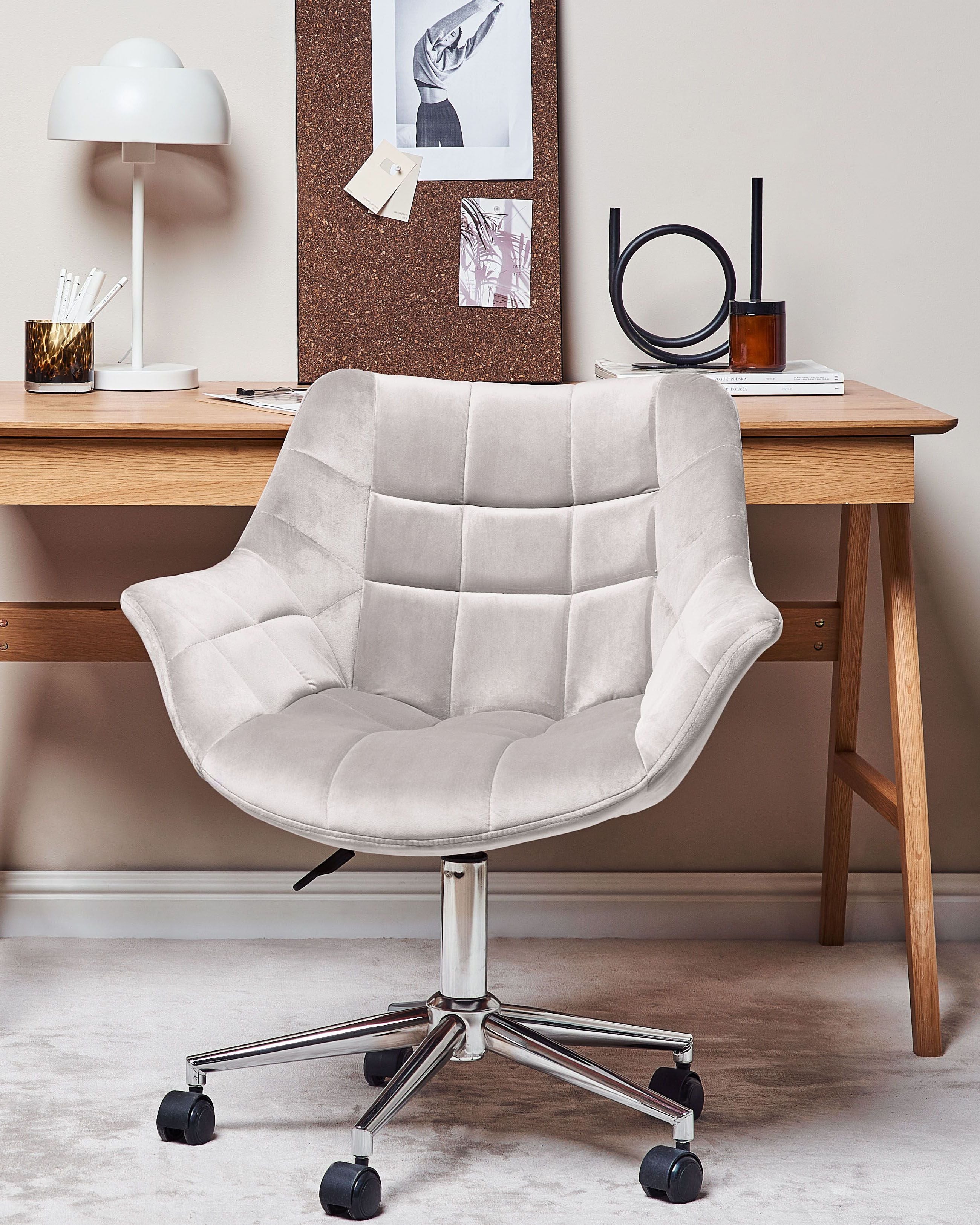 Desk Chair LABELLE Velvet Grey
