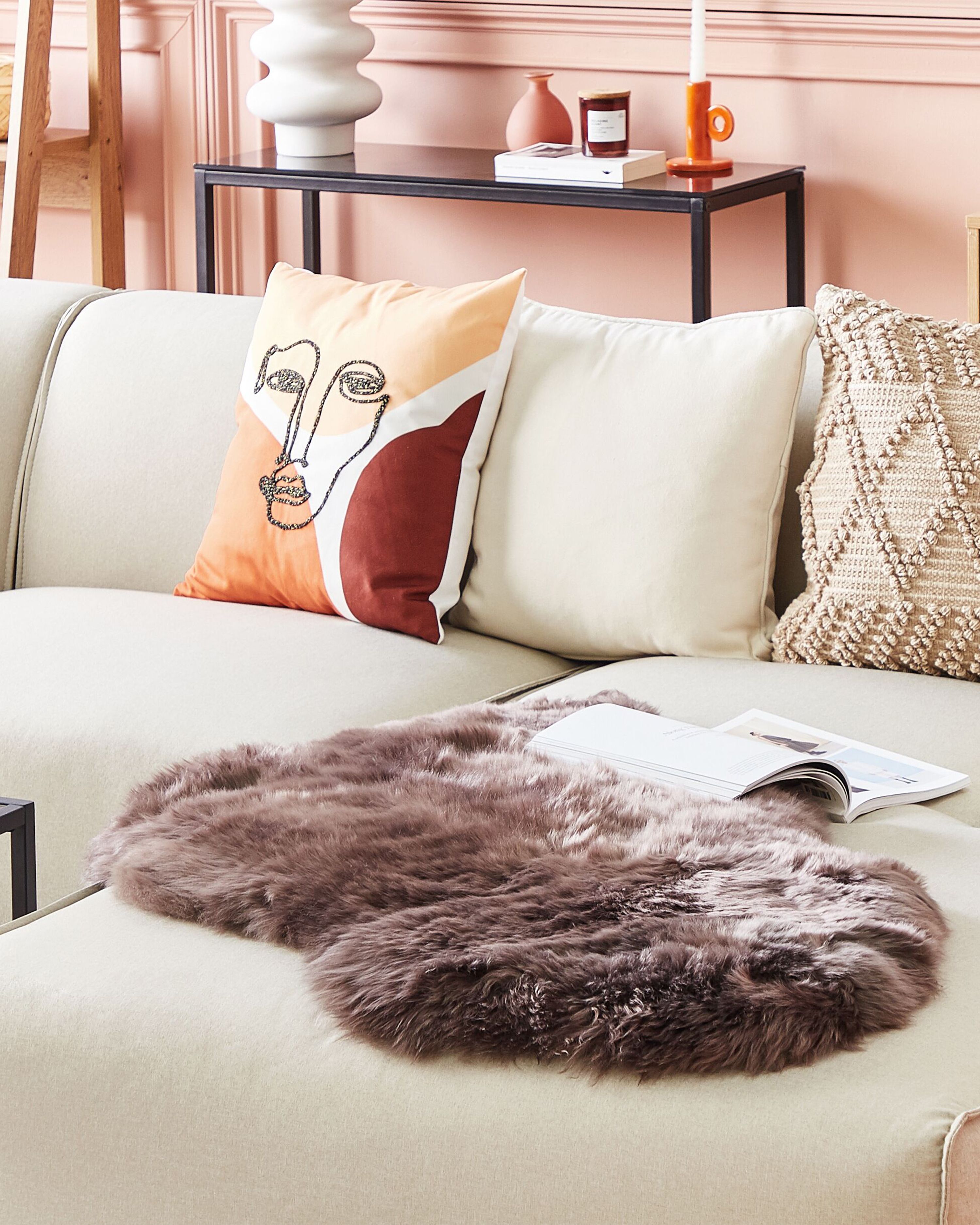 Faux Fur Rug MUNGO Brown 63 x 95 cm