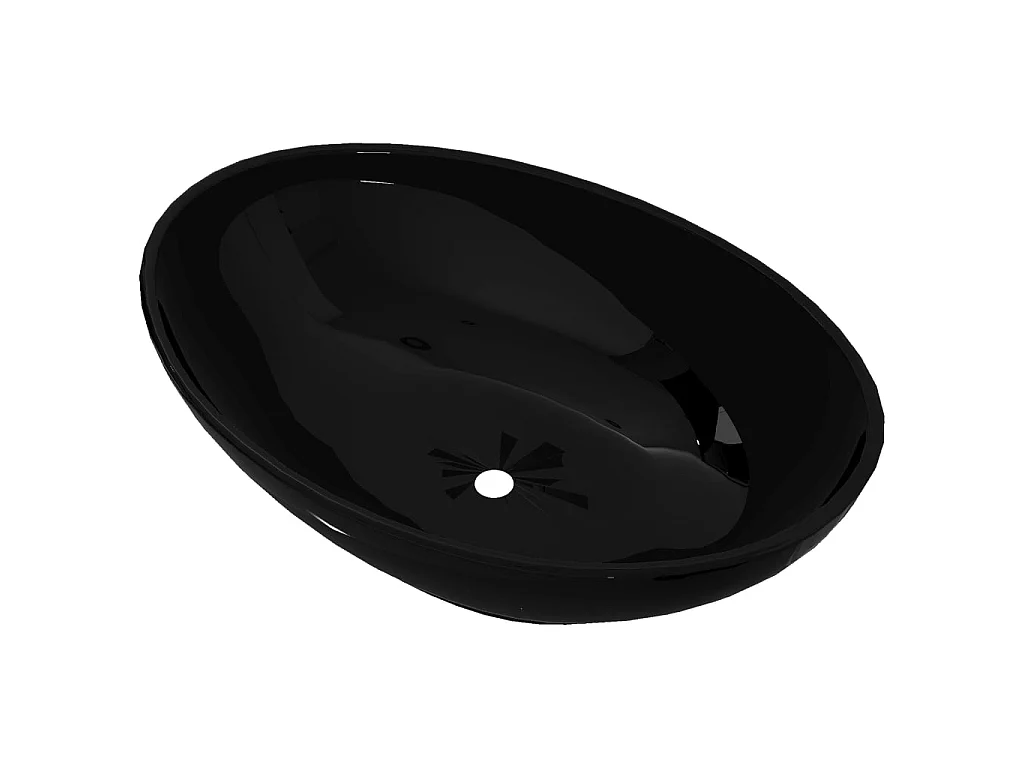 Vasque ovale Céramique 40 x 33 cm Noir   WVGQ3309