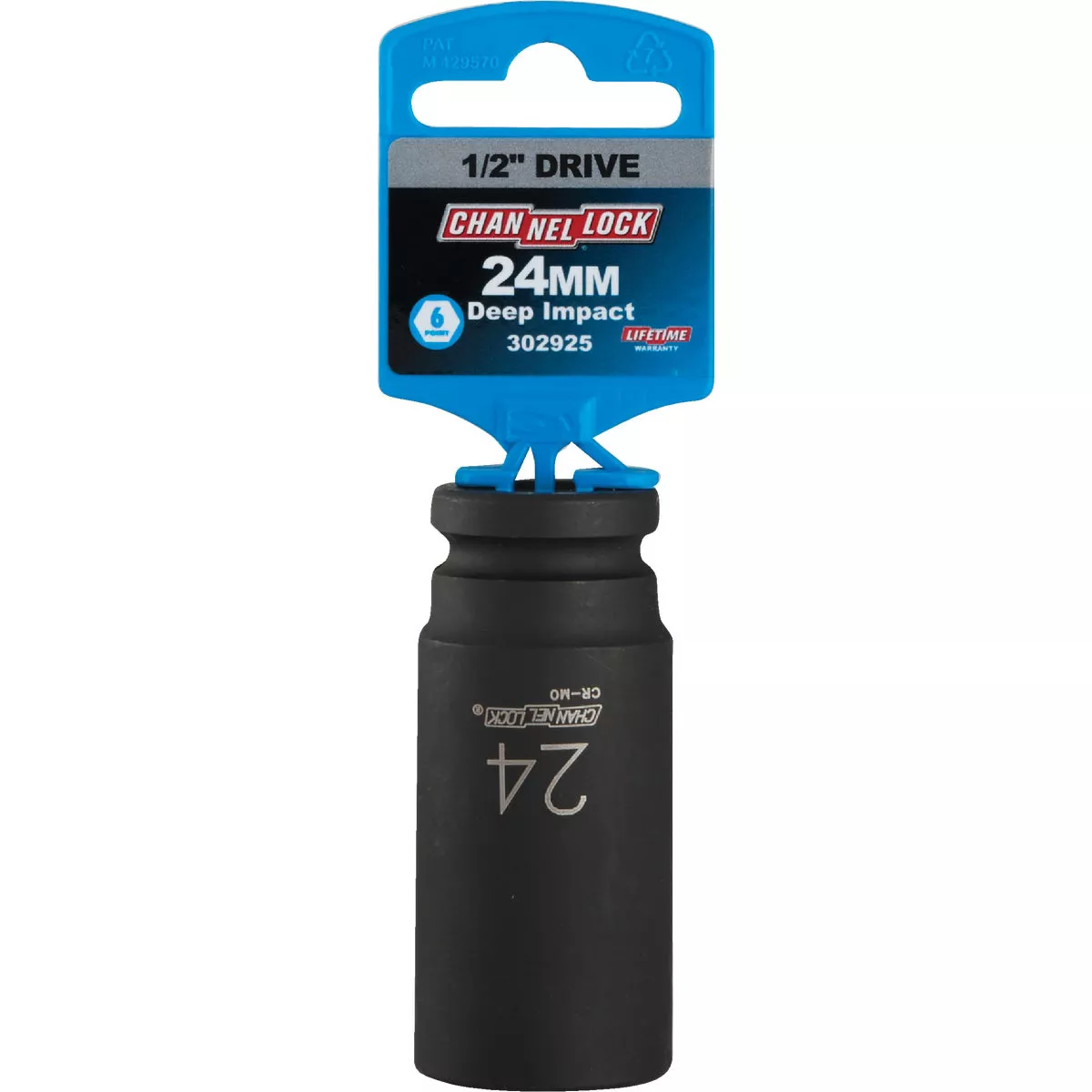 Channellock 1/2 In. Drive 24 mm 6-Point Deep Metric Impact Socket
