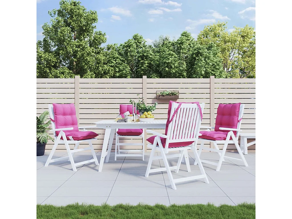 Coussins de chaise à dossier bas lot de 4 rose tissu oxford