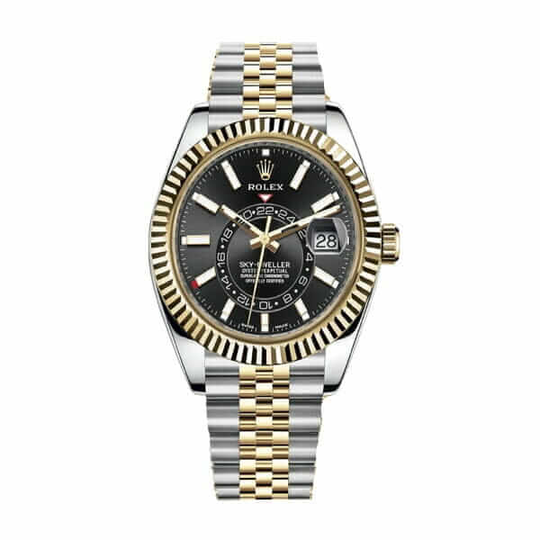 Rolex Sky-Dweller 326933 Steel Gold Black Dial Replica - Elite Watch Atelier