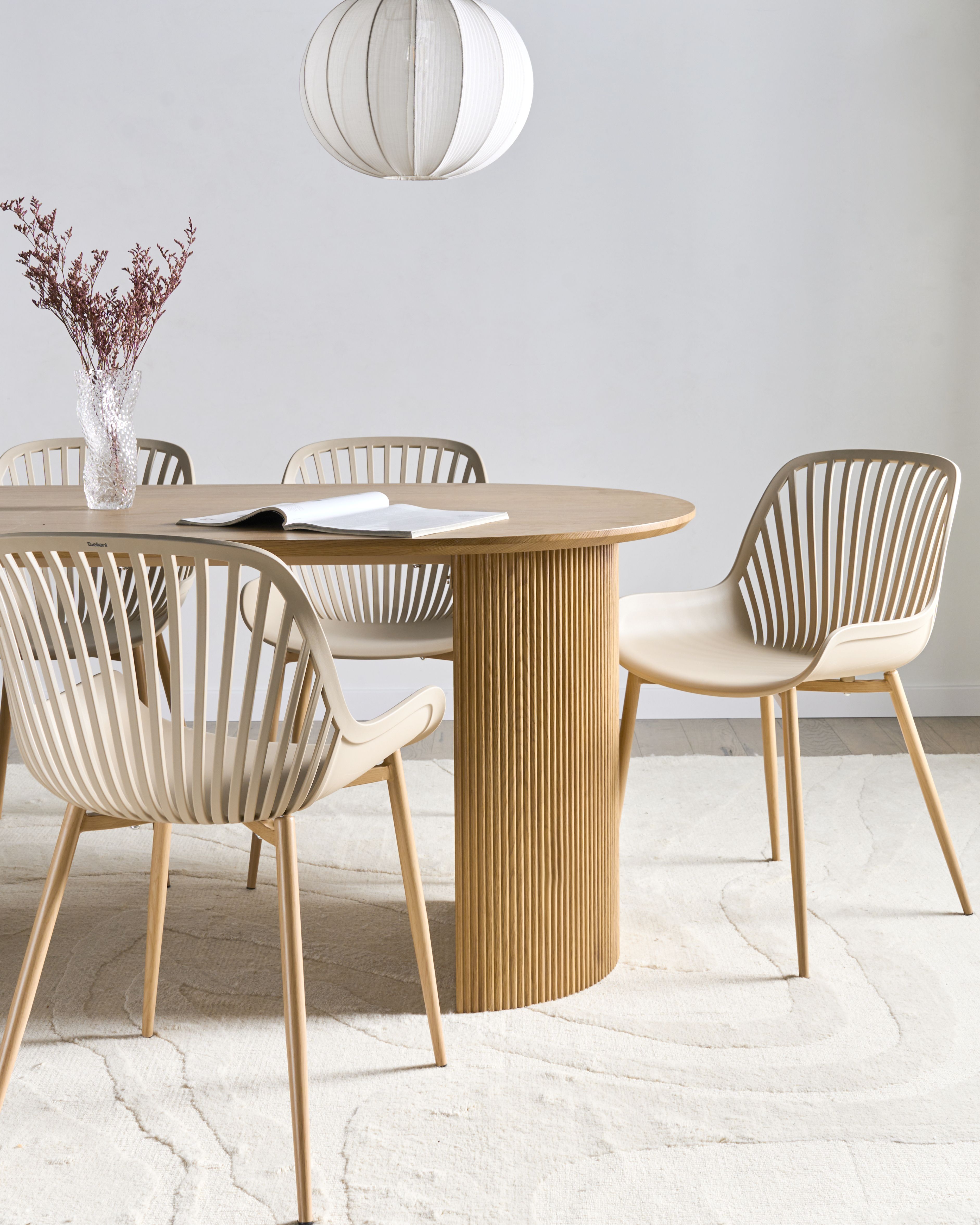 Set of 4 Dining Chairs KLEVE Beige
