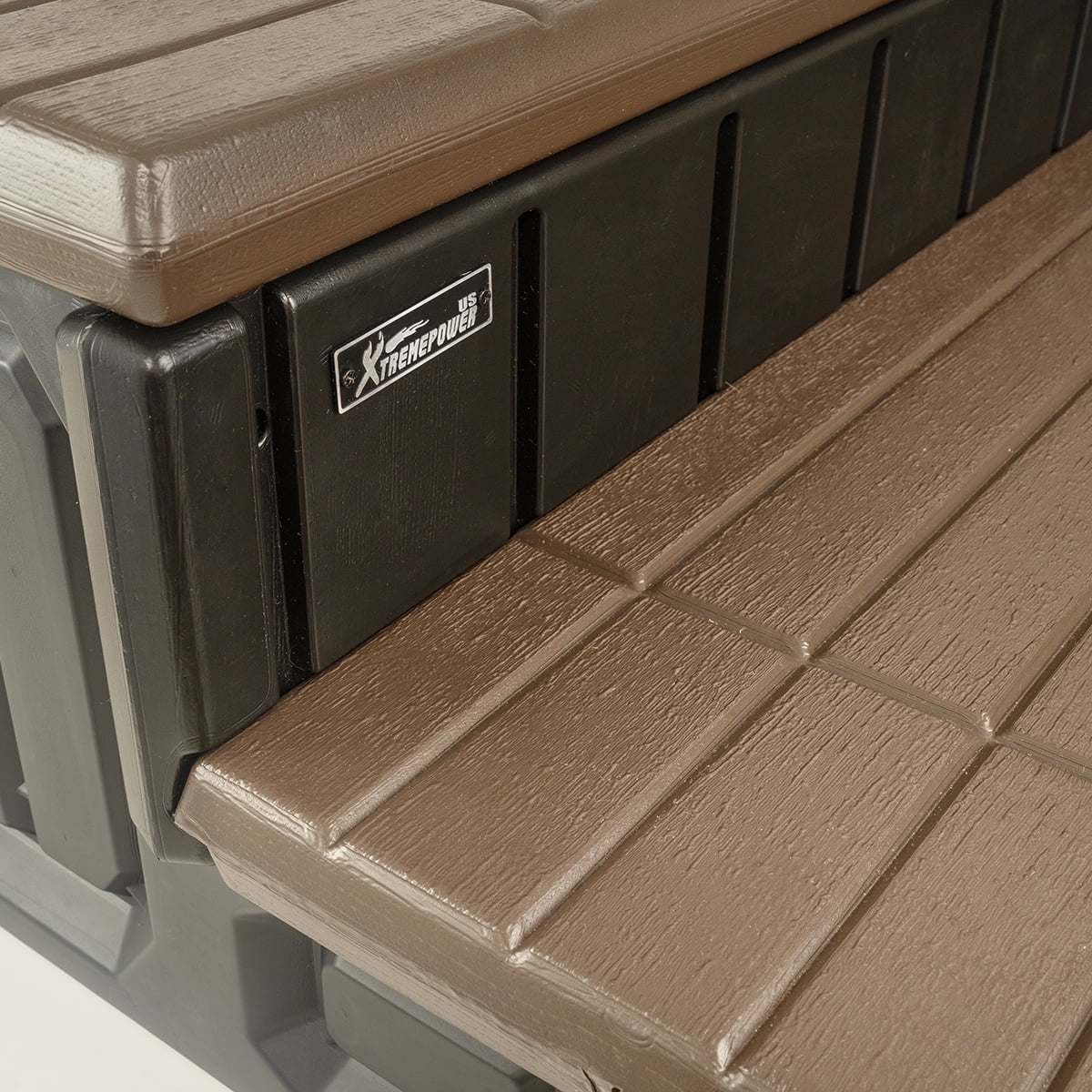 XtremepowerUS Hot Tub Steps With Storage, Spa Step, 36" Length, Camper/Deck Steps, Anti-Slip Brown - Image 9