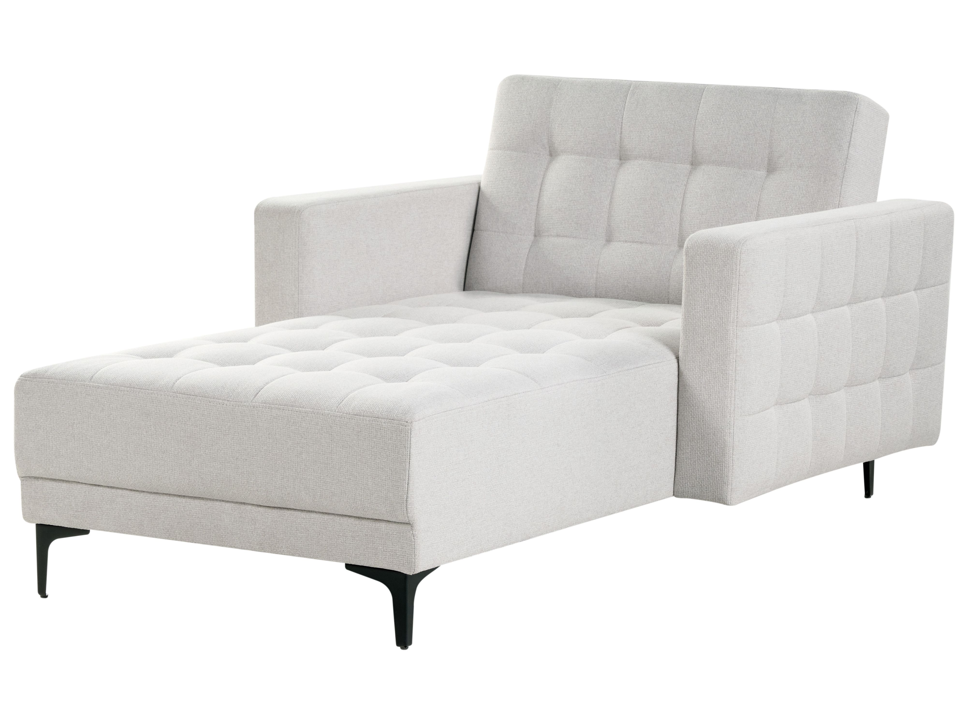 Chaise Longue ABERDEEN Fabric Light Grey