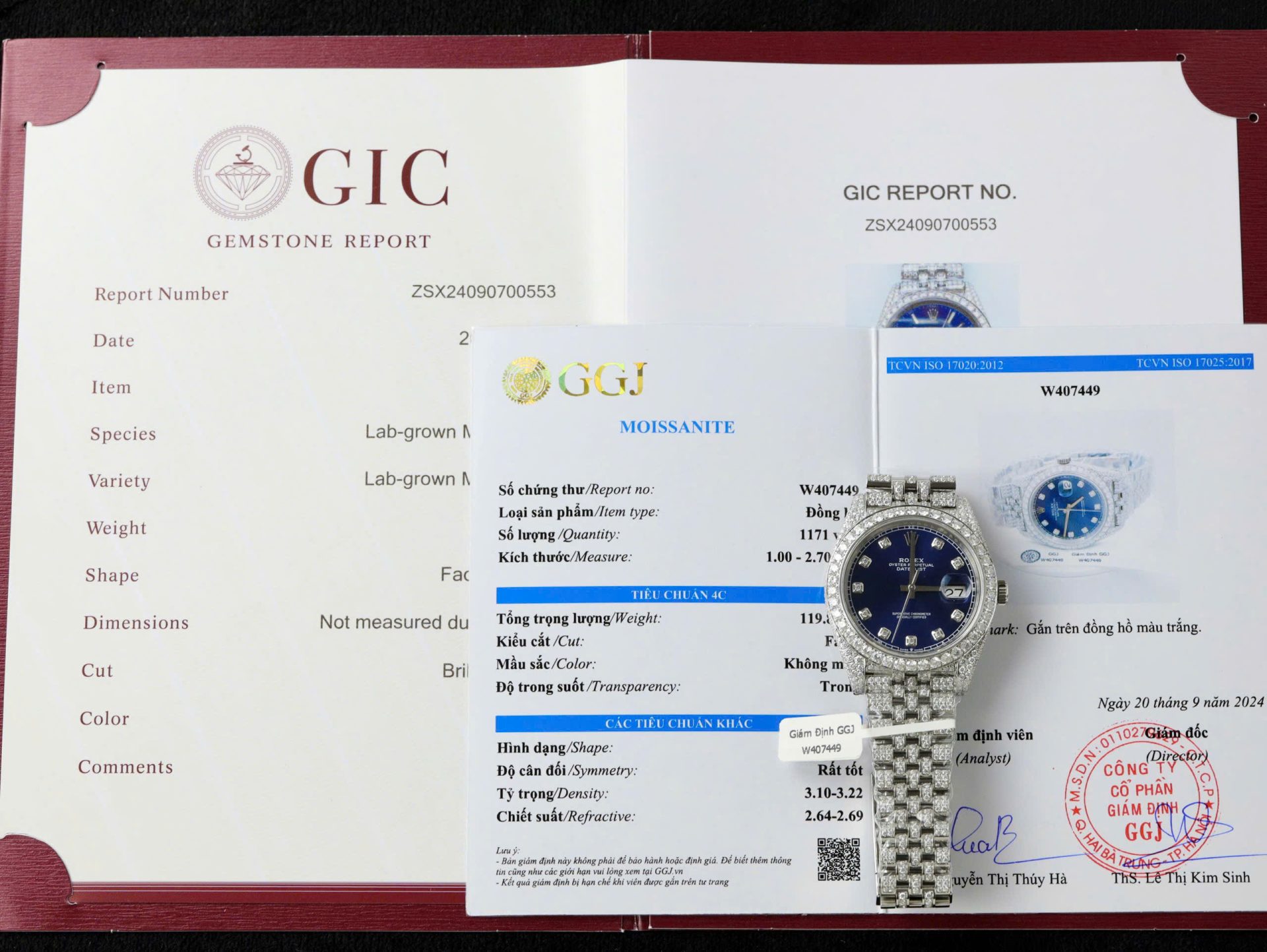 Rolex DateJust Blue Dial Copies Watches Custom Moissanite Diamonds 36mm - Elite Watch Atelier