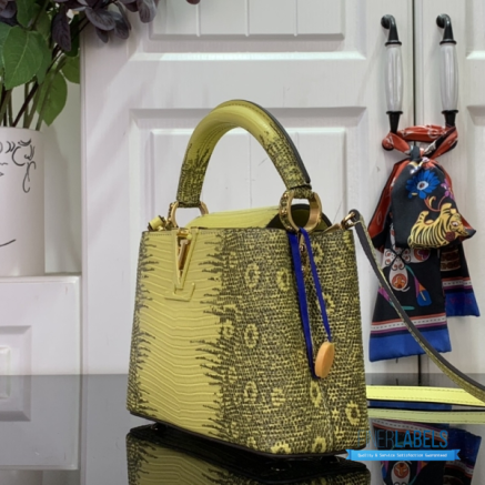 Lime Green Lizard Embossed Mini Top Handle Handbag1:1High-quality replica