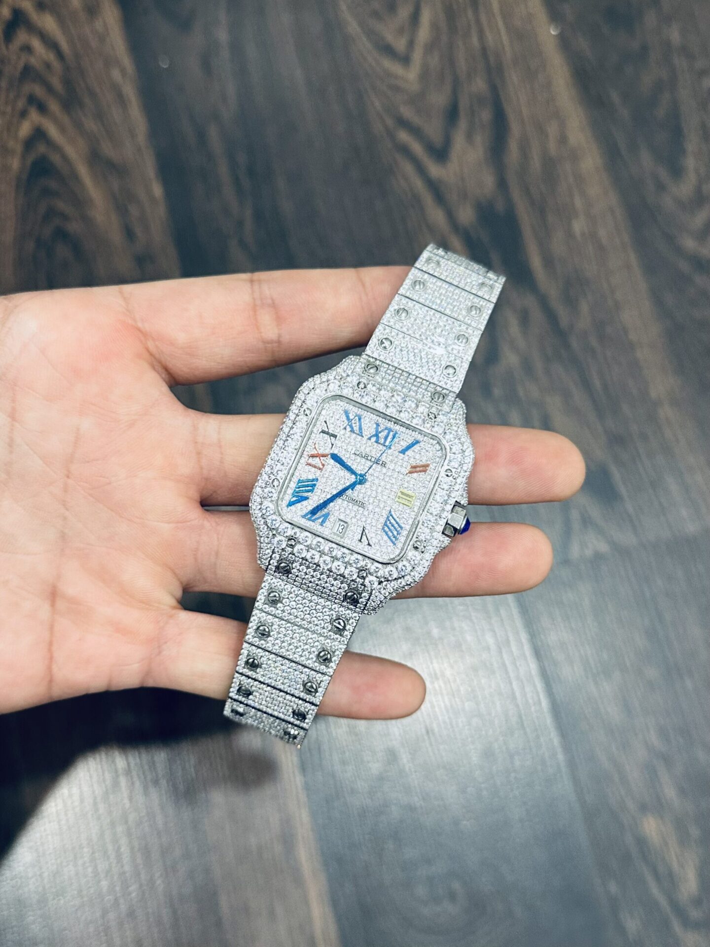 Cartier Santos Replica Watch Full CZ Metal Wire 39.8mm - Elite Watch Atelier