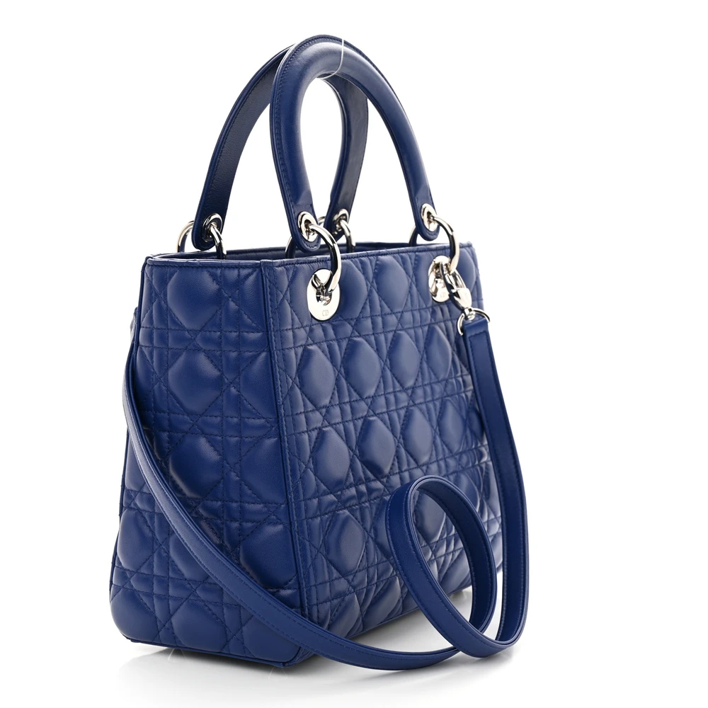 Mirror Quality Replica Dior Lady Bag in Blue Lambskin Leather1:1High-quality replica