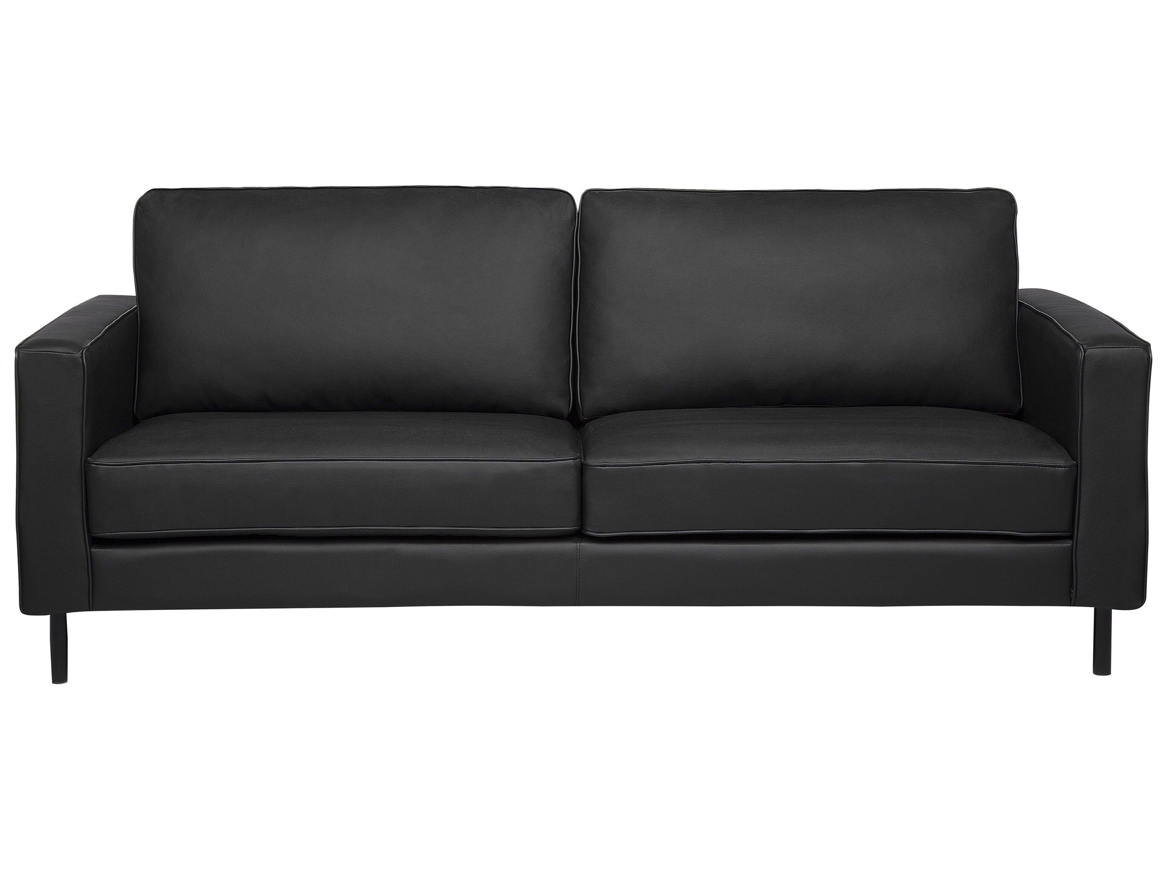 Sofa 3 Seater SAVALEN Leather Black