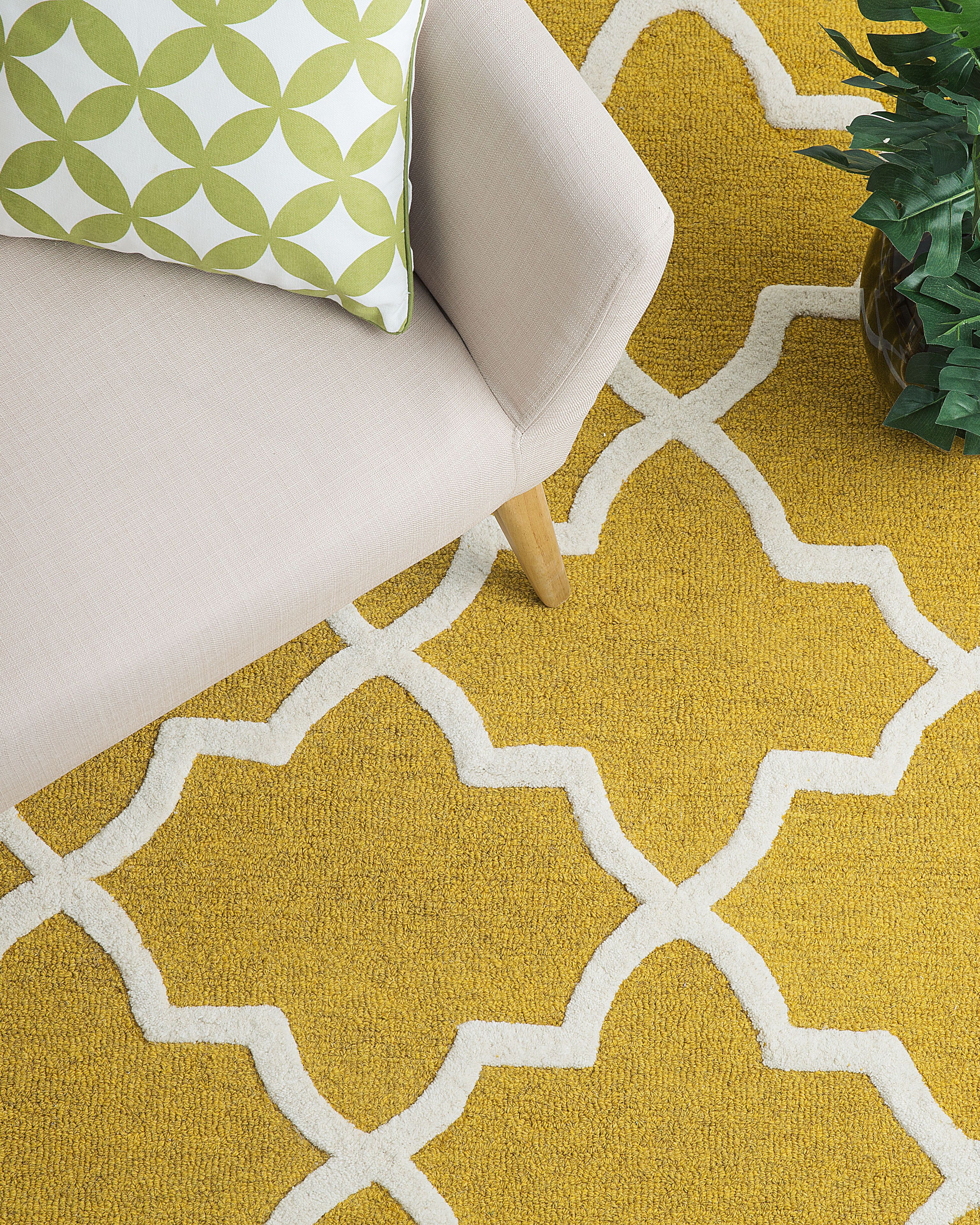 Rug SILVAN Yellow 140 x 200 cm Wool