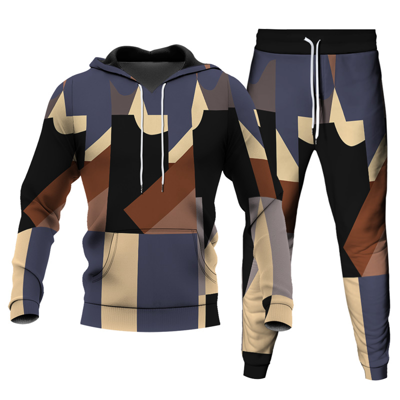 Men's Personalized Printed Hoodie Set 013