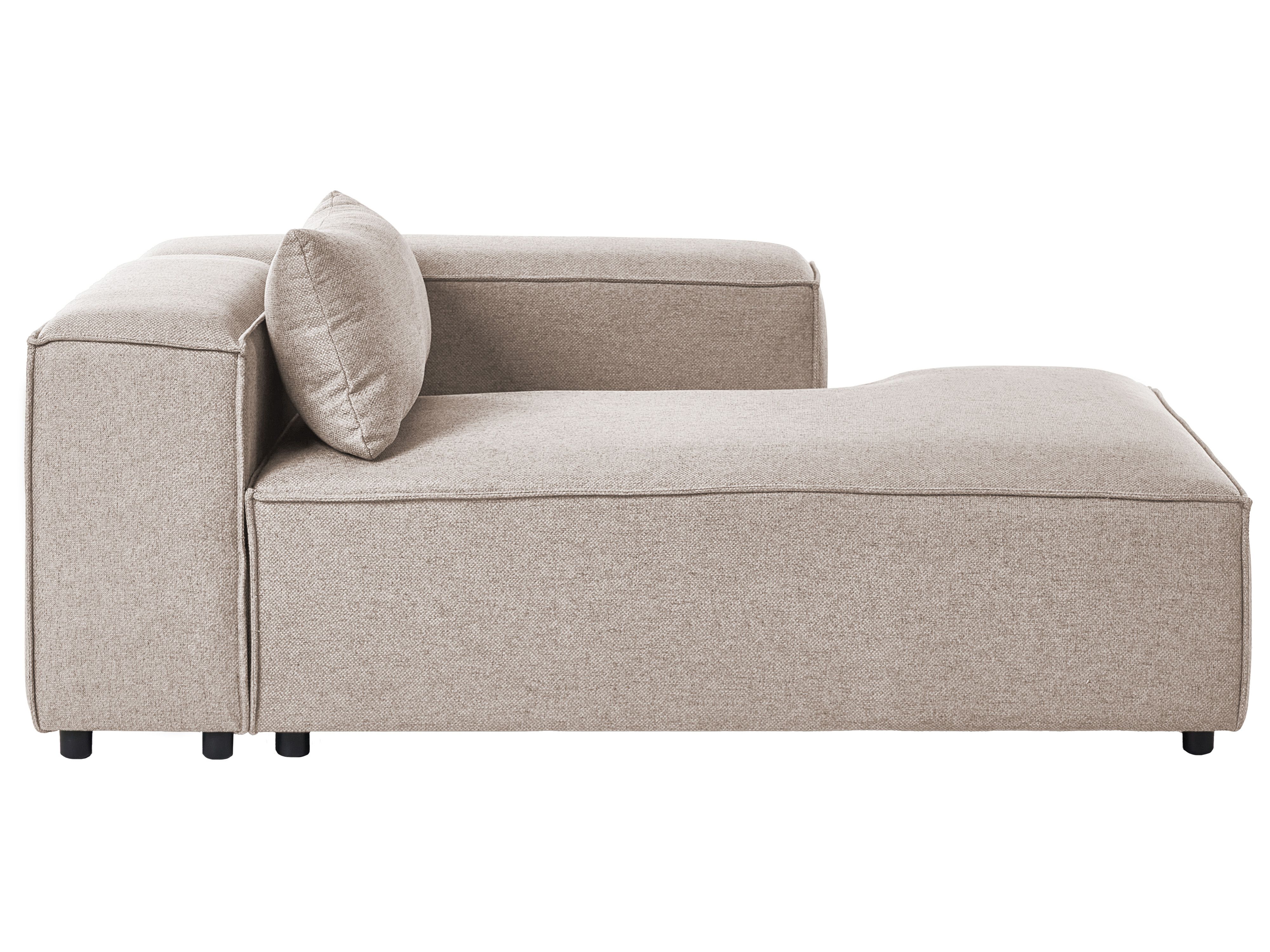 Left-Hand Chaise Lounge BRANDE Fabric Light Brown