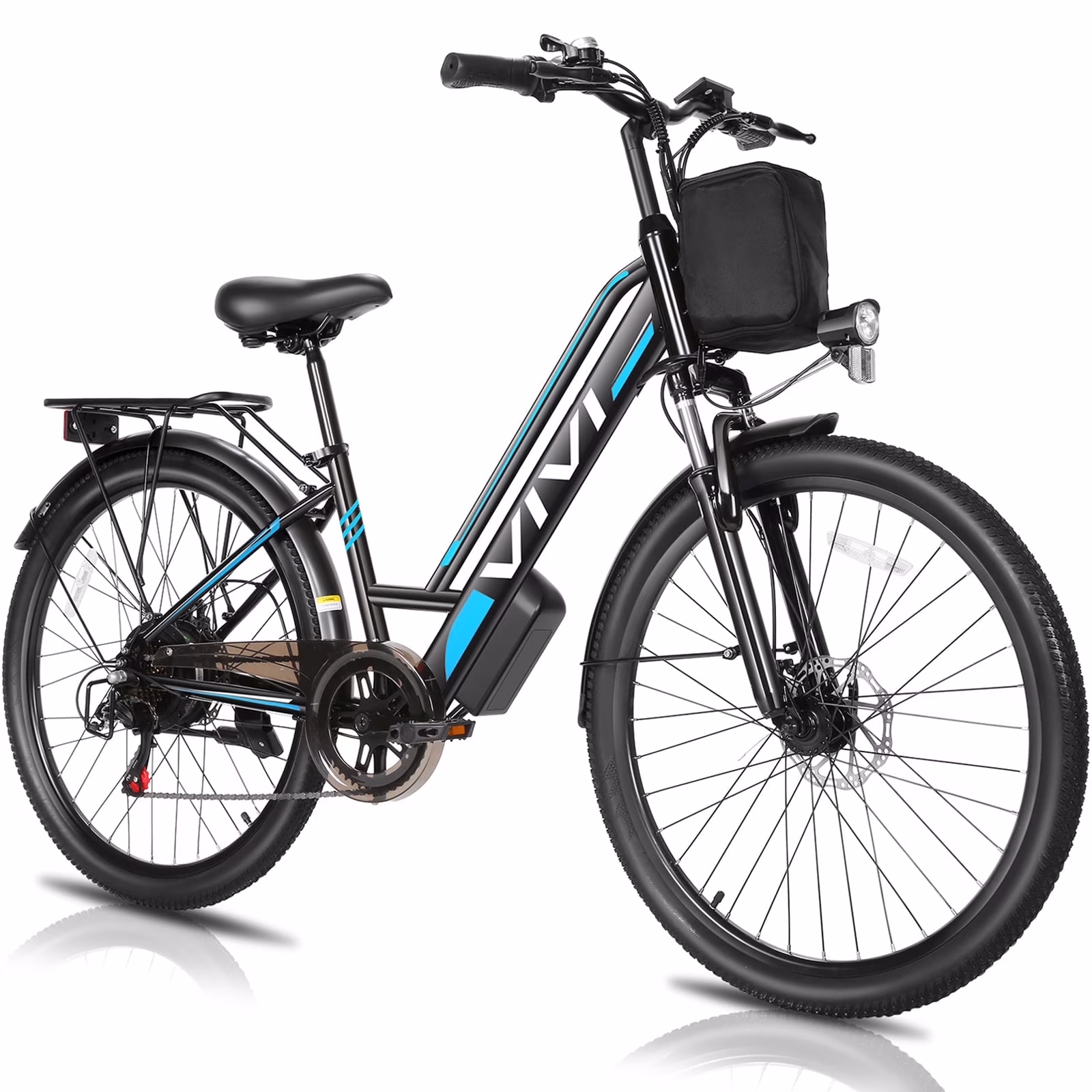 Vivi Electric Bike 26" City Commuter Electric Bike 48V 500W Step - Through Electric Bike 19.8MPH Electric Cruiser