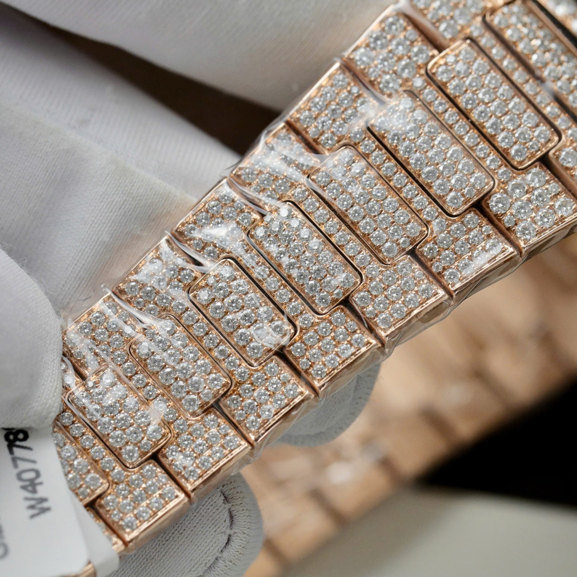 Patek Philippe Nautilus 5711 Replica Watch Gold Wrapped + Moissanite Diamonds Hong Kong Custom 40mm - Top club