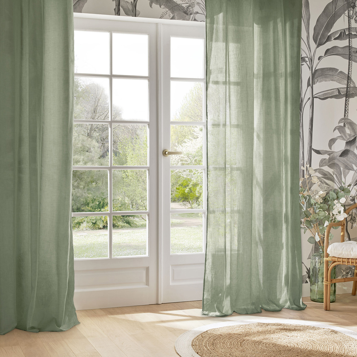 Sheer Curtain "Paxta" Celadon green, 135x240 cm