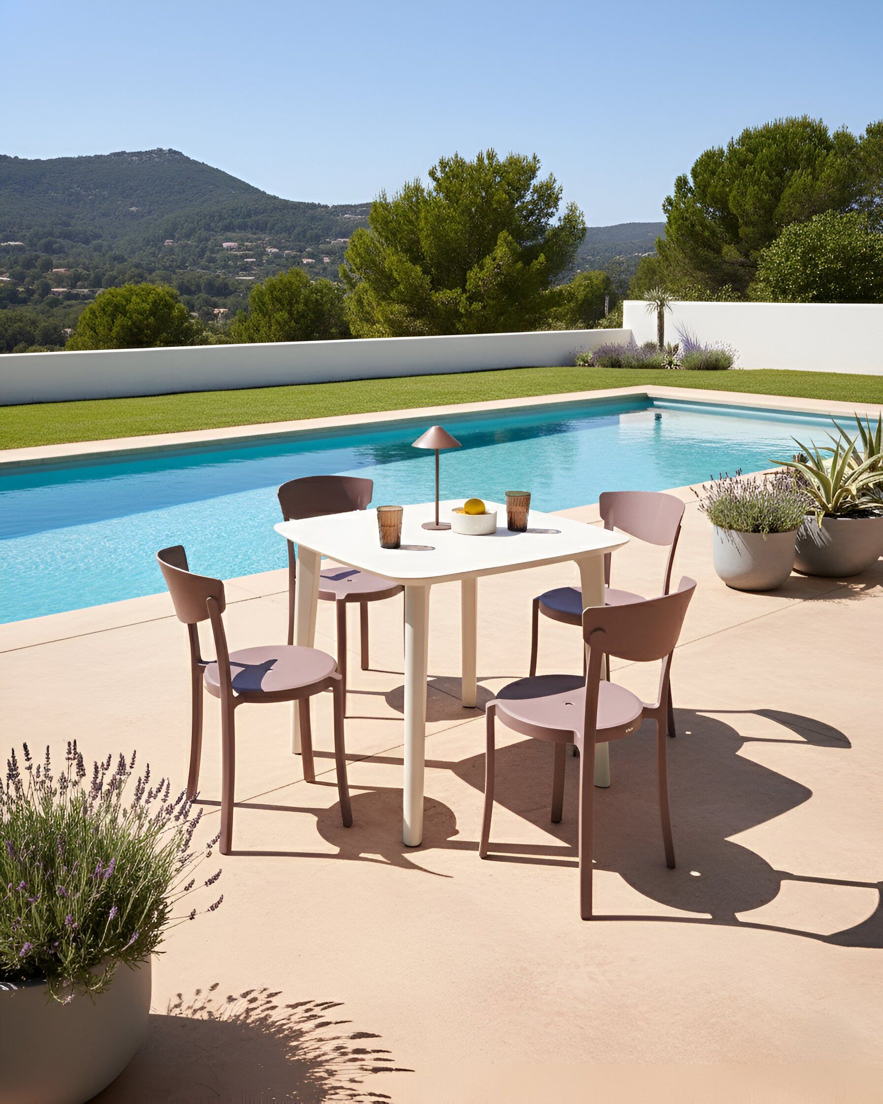 Set of 4 Garden Chairs VIESTE Brown