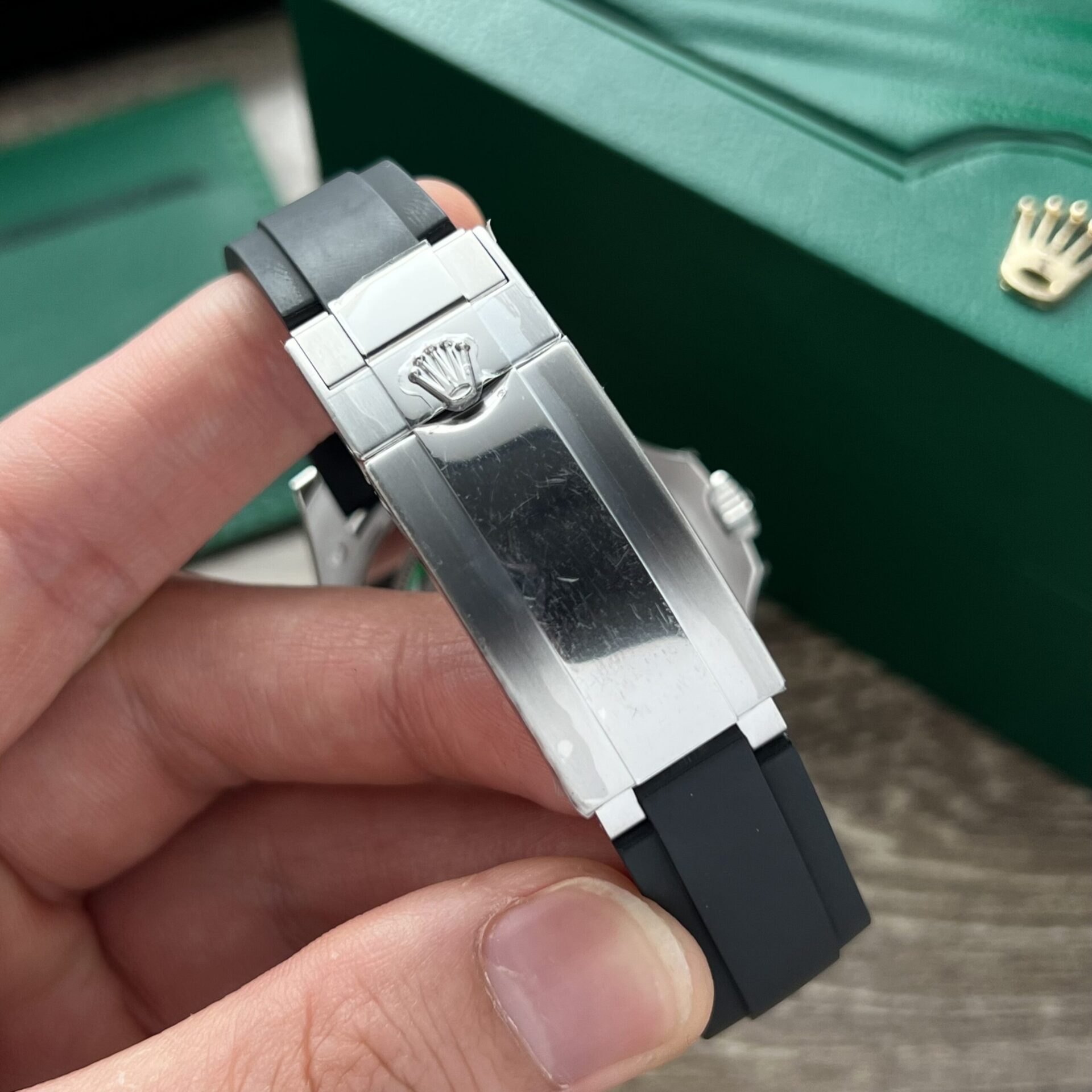 Rolex Fake Clone Yacht-Master Black Dial Rubber Strap EW Factory 40mm - Top club
