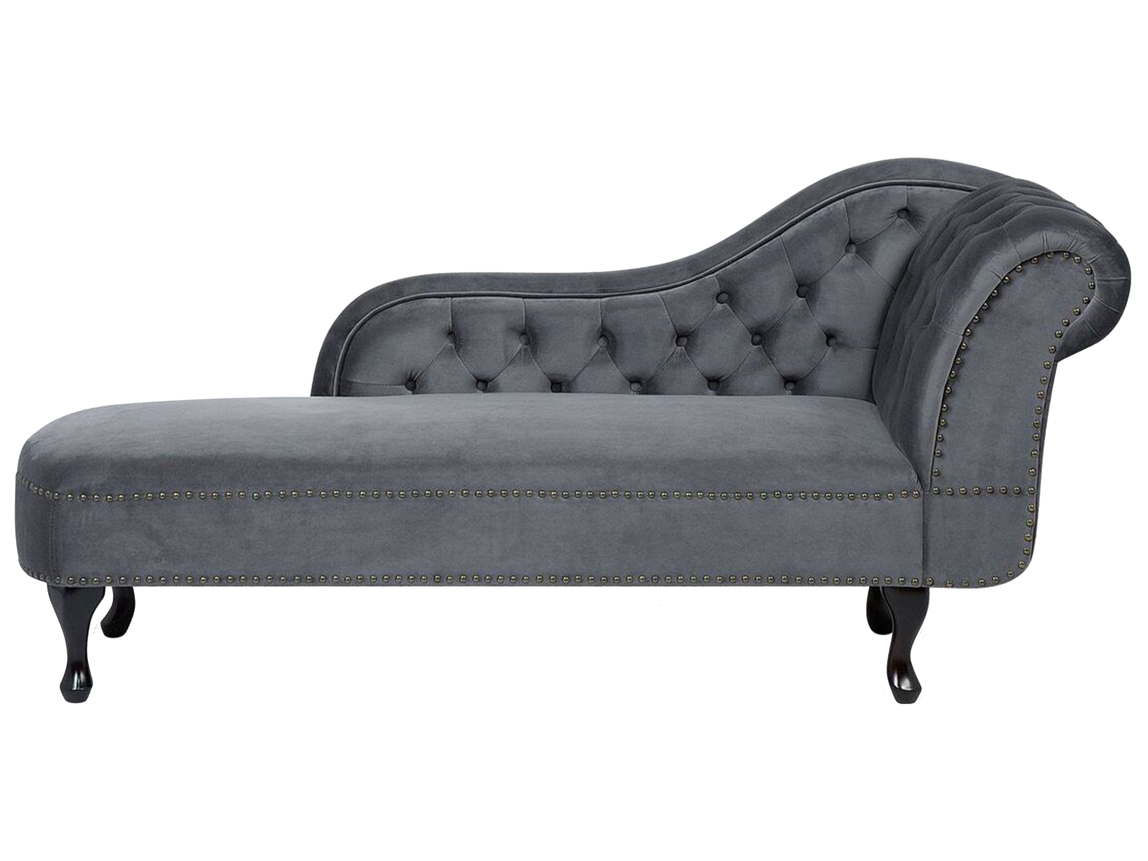 Right-Hand Chaise Lounge NIMES Velvet Grey