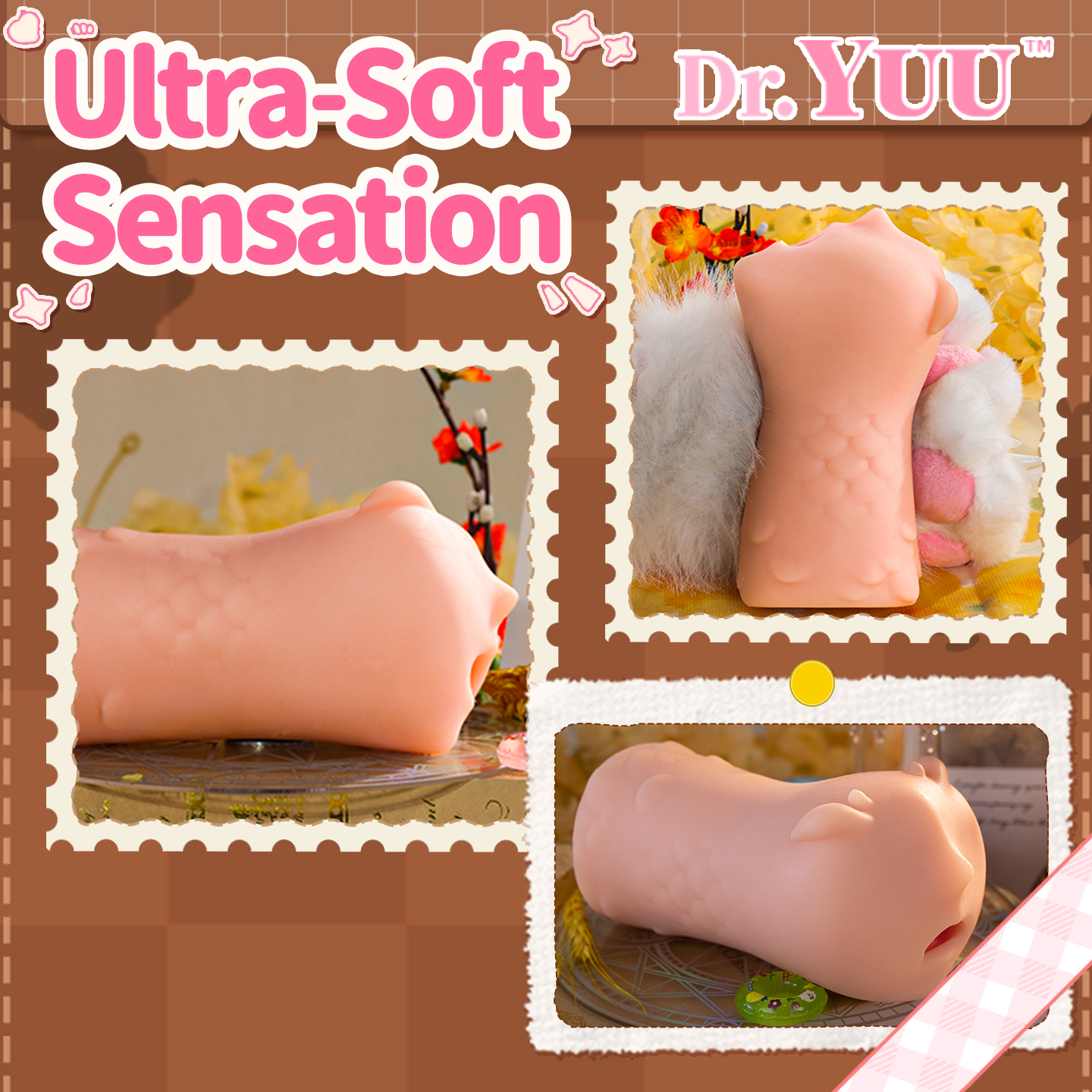 Detailed look at the soft dragon horns on the Dr.YUU hentai masturbator and oral sex toy.