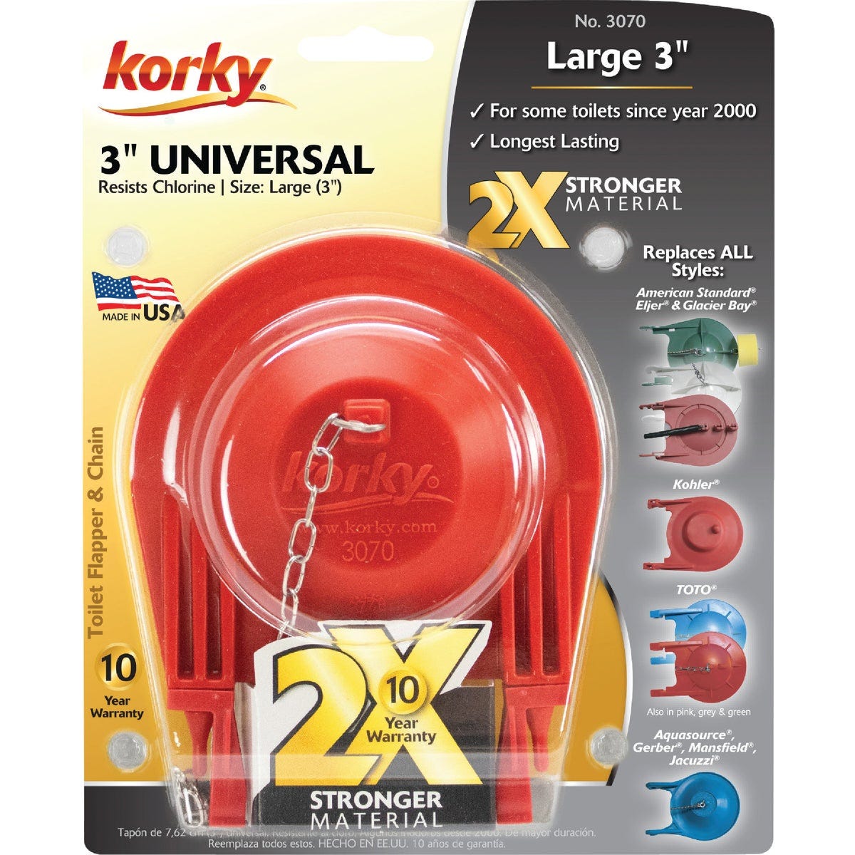 Korky Large 3 In. 2X High Performance Universal Toilet Flapper