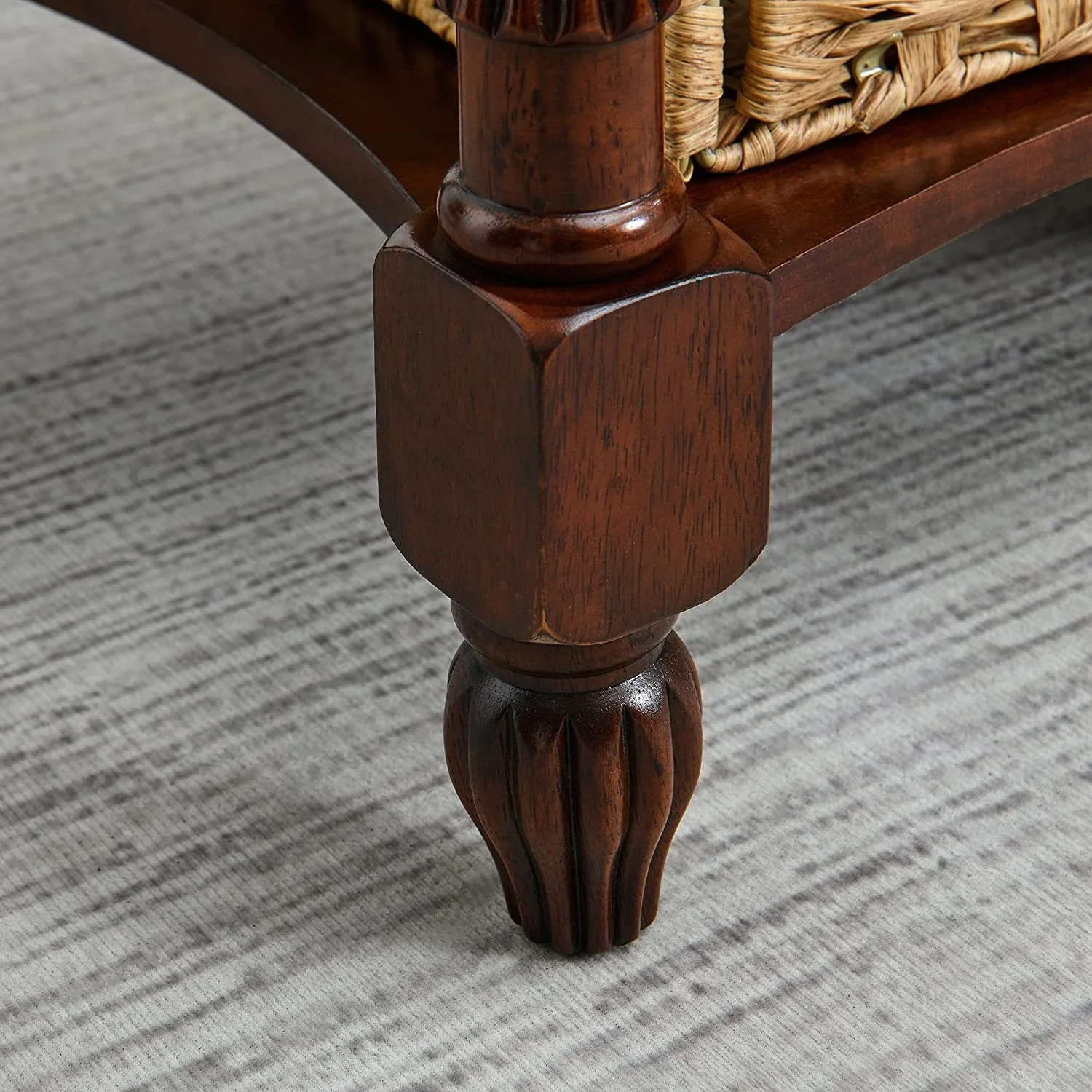 Solid Wood Coffee Table Console Table with Storage Drawer Square Side Table End Tables - Image 2